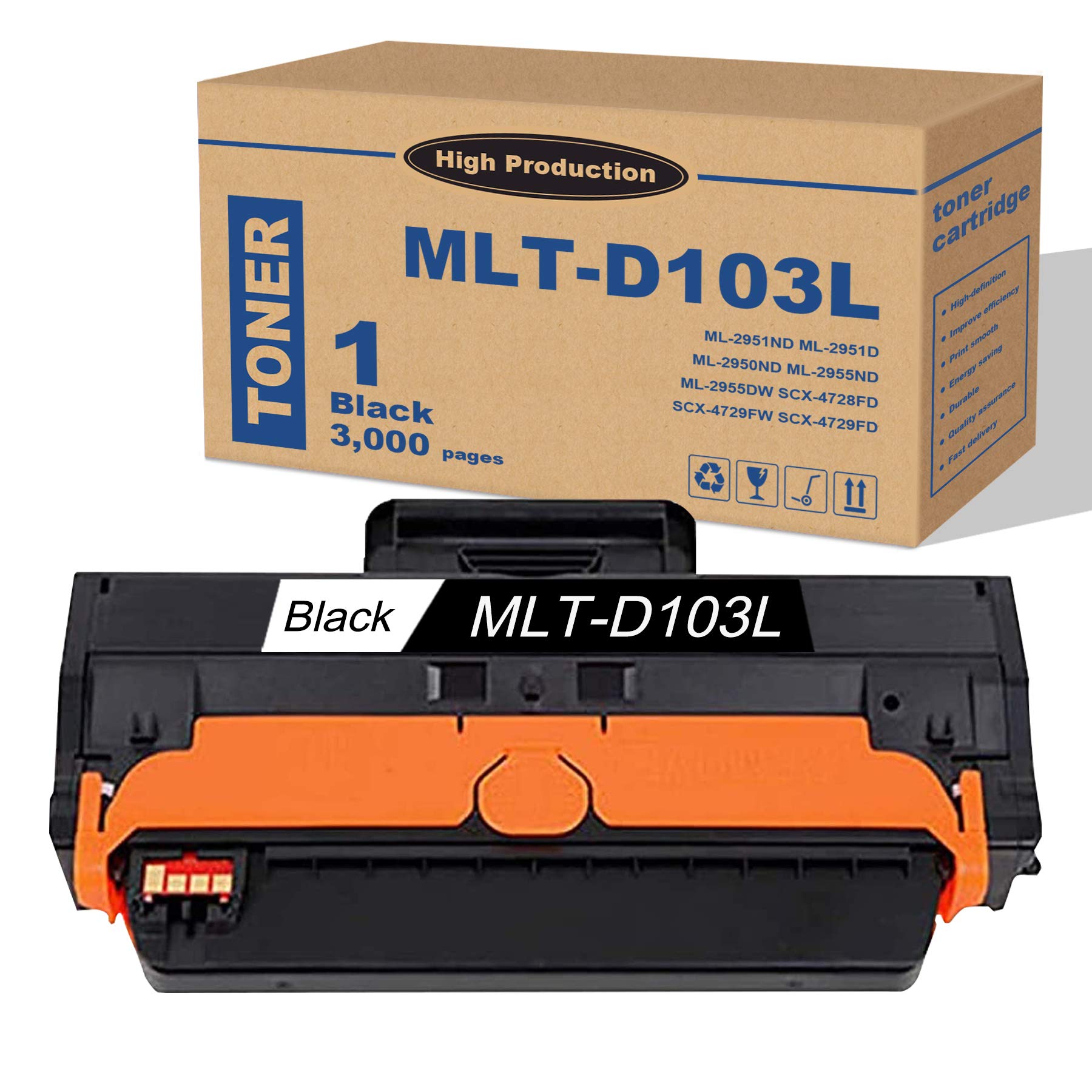 Lutyeink Black Toner Cartridge for Samsung Printers - Home & Office Use