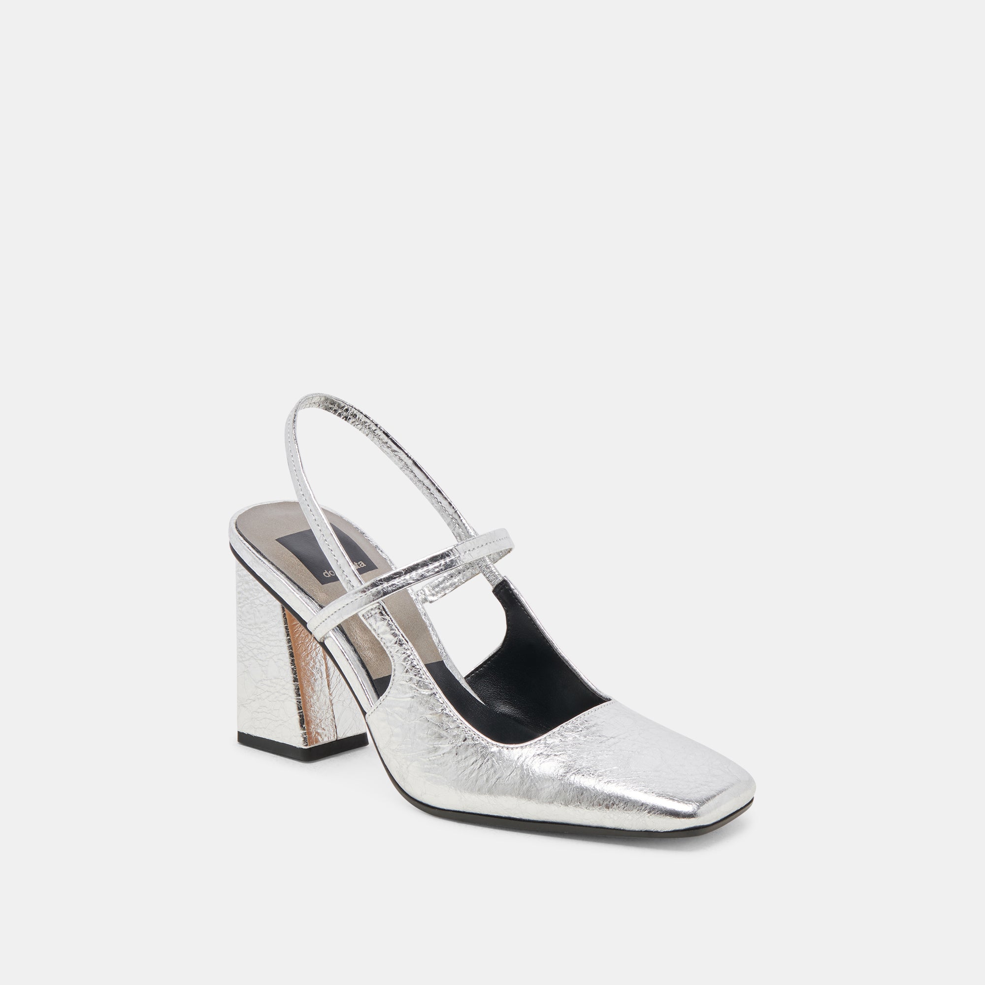 SOYER Women's Silver Distressed Leather Heels - Stylish High Heels for Parties, Weddings & Evening Events
