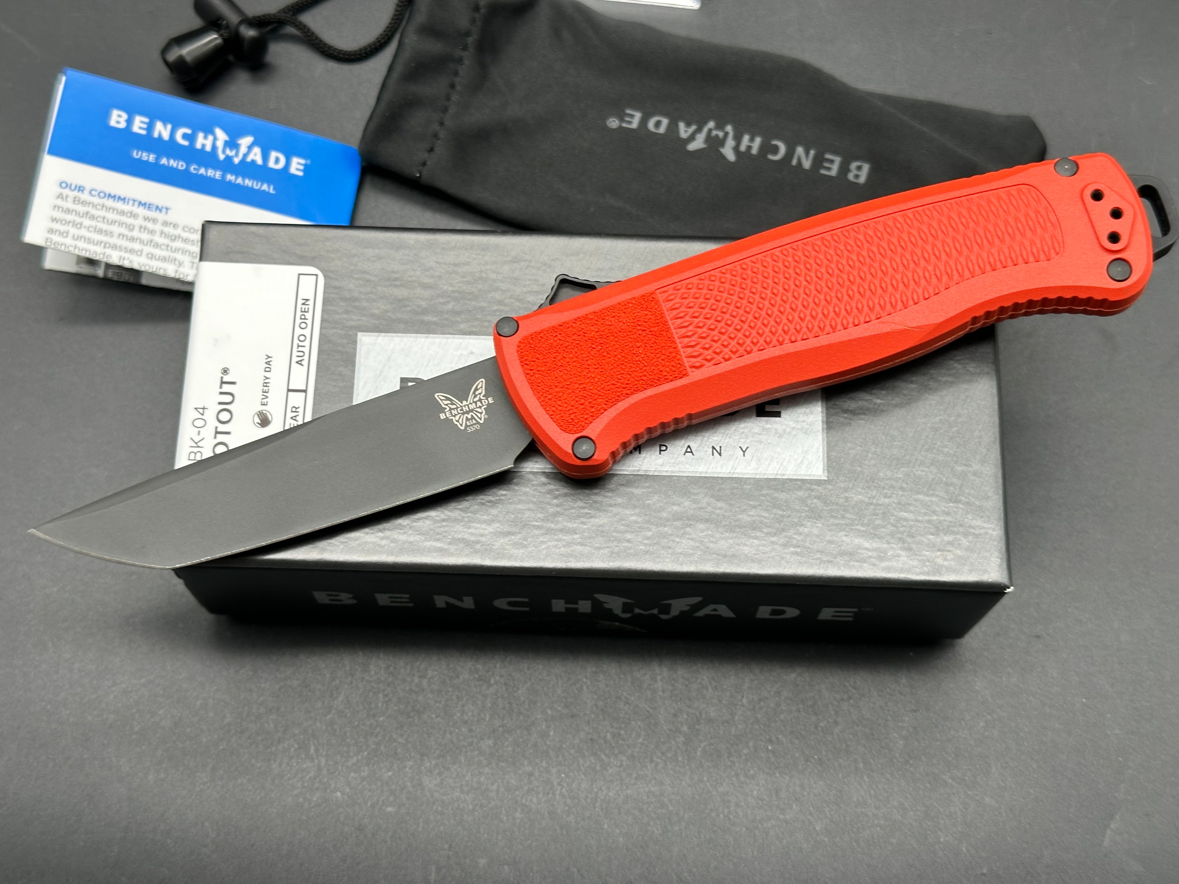 Benchmade Shootout Limited Edition CPM Cruwear Folding Knife - Red Grivory Handle for Outdoor, Camping & EDC Use