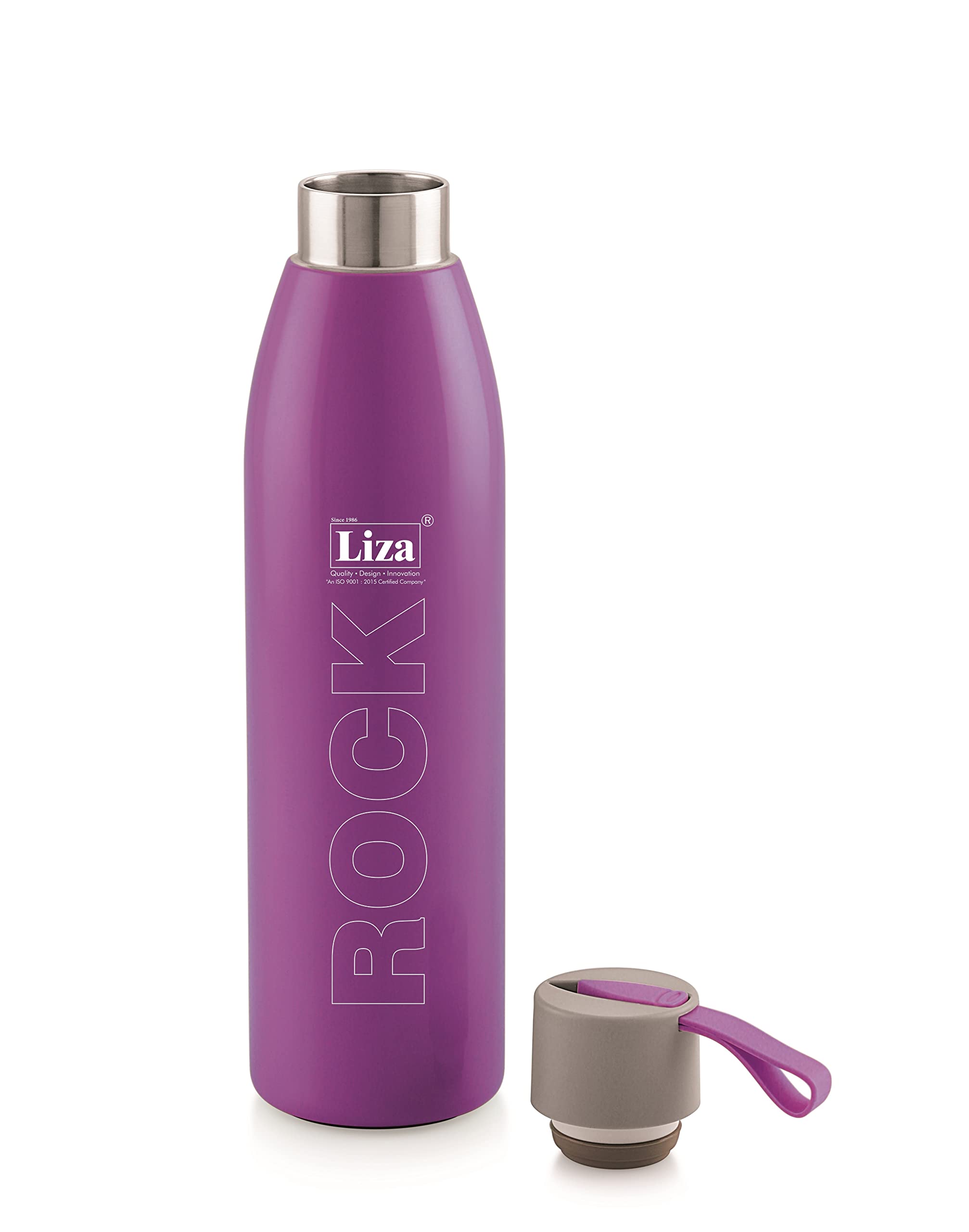 Liza Rock Insulated Stainless Steel Water Bottle - Leak Proof, Hot & Cold (Purple) for Travel & Gym