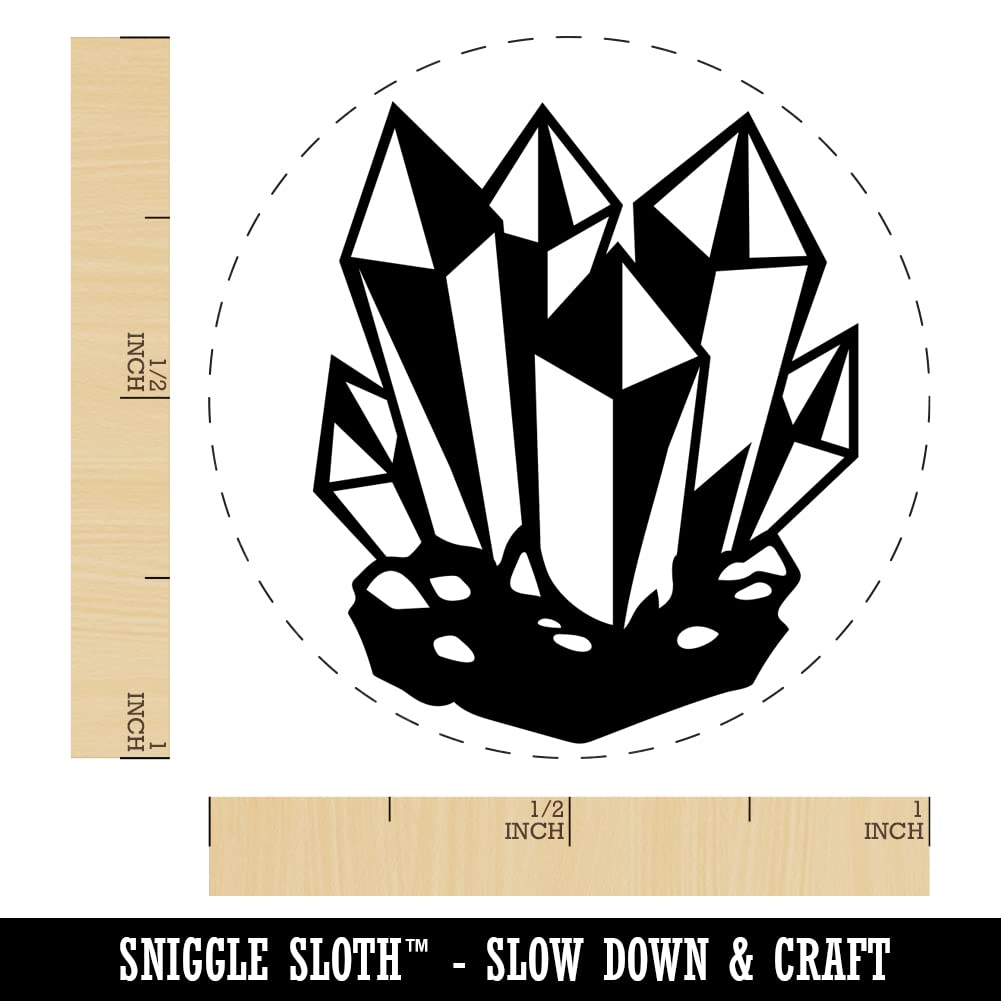 1 Inch Medium Crystal Geode Self-Inking Rubber Stamp with Red Ink for Scrapbooking, Card Making, Journaling & DIY Crafts - Perfect for Planners, Invitations & Gift Wrapping