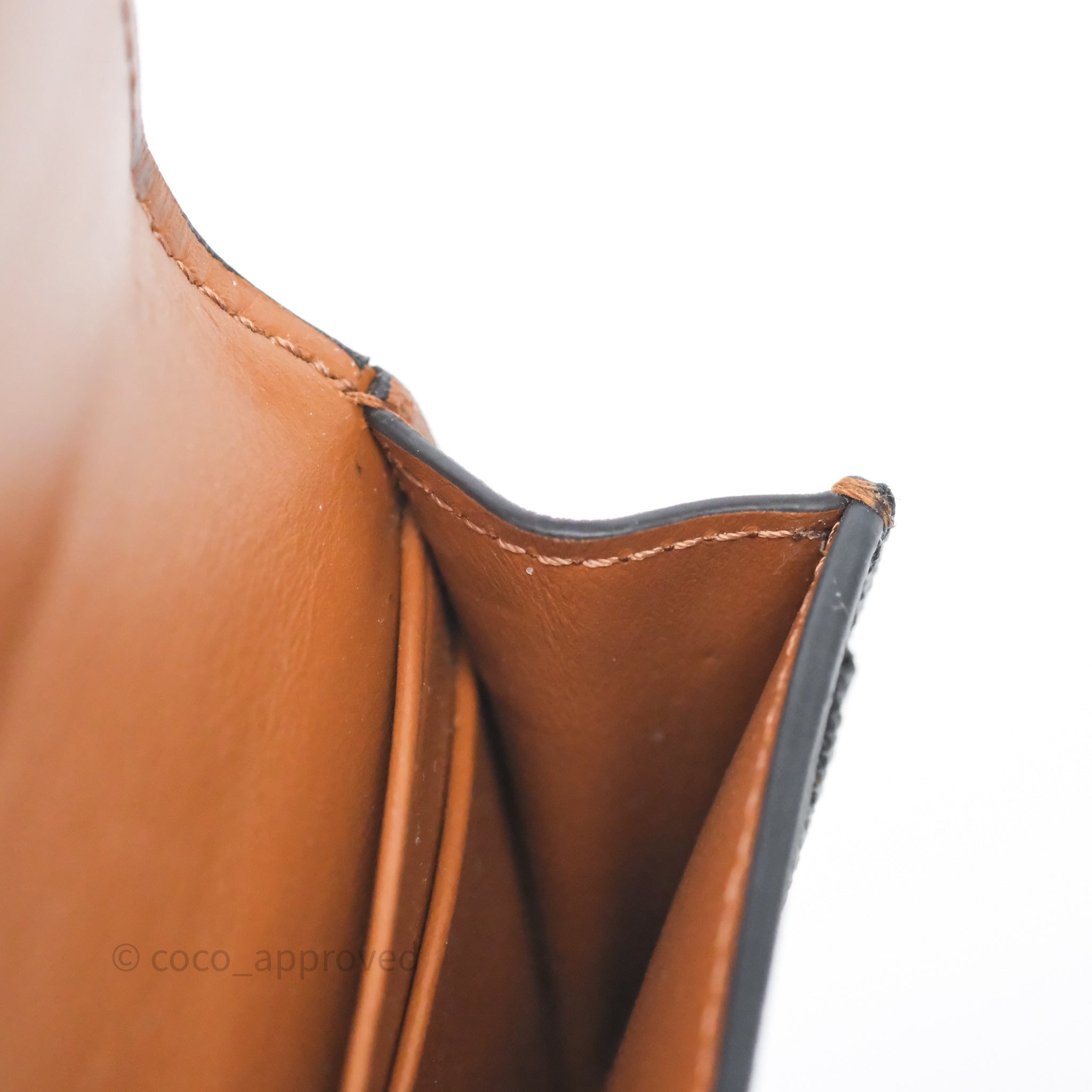 Celine Triomphe Canvas Card Holder with Flap - Tan Leather Wallet for Women | Perfect for Everyday Use & Travel Essentials