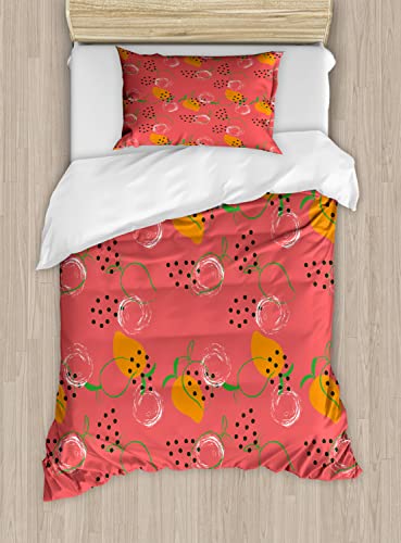 Coral Marigold Fern Green