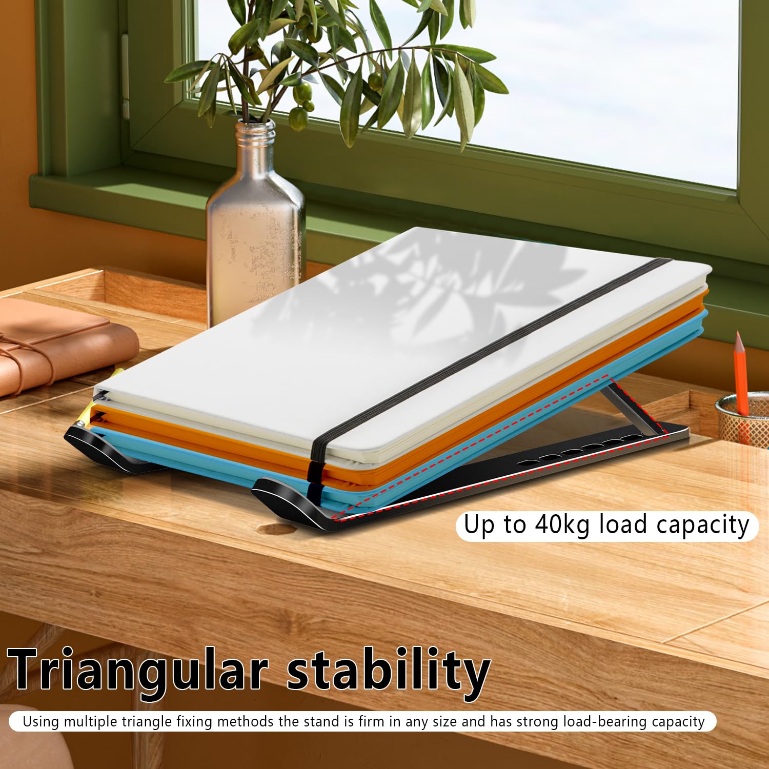 Adjustable Aluminum Foldable Laptop Stand - Portable Computer & Tablet Holder Riser for MacBook Air Pro, Lenovo, HP, Dell, 10-15.6” Devices, Black - Perfect for Home Office, Gaming, and Ergonomic Work Setup