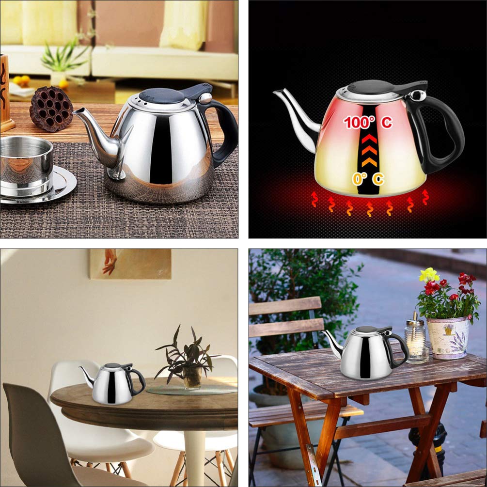 Hemoton 1pc Stainless Steel Whistling Tea Kettle - Large Capacity Stovetop & Electric Water Boiling Pot for Home, Kitchen & Office Use - Durable Metal Teapot for Tea Lovers & Household Essentials