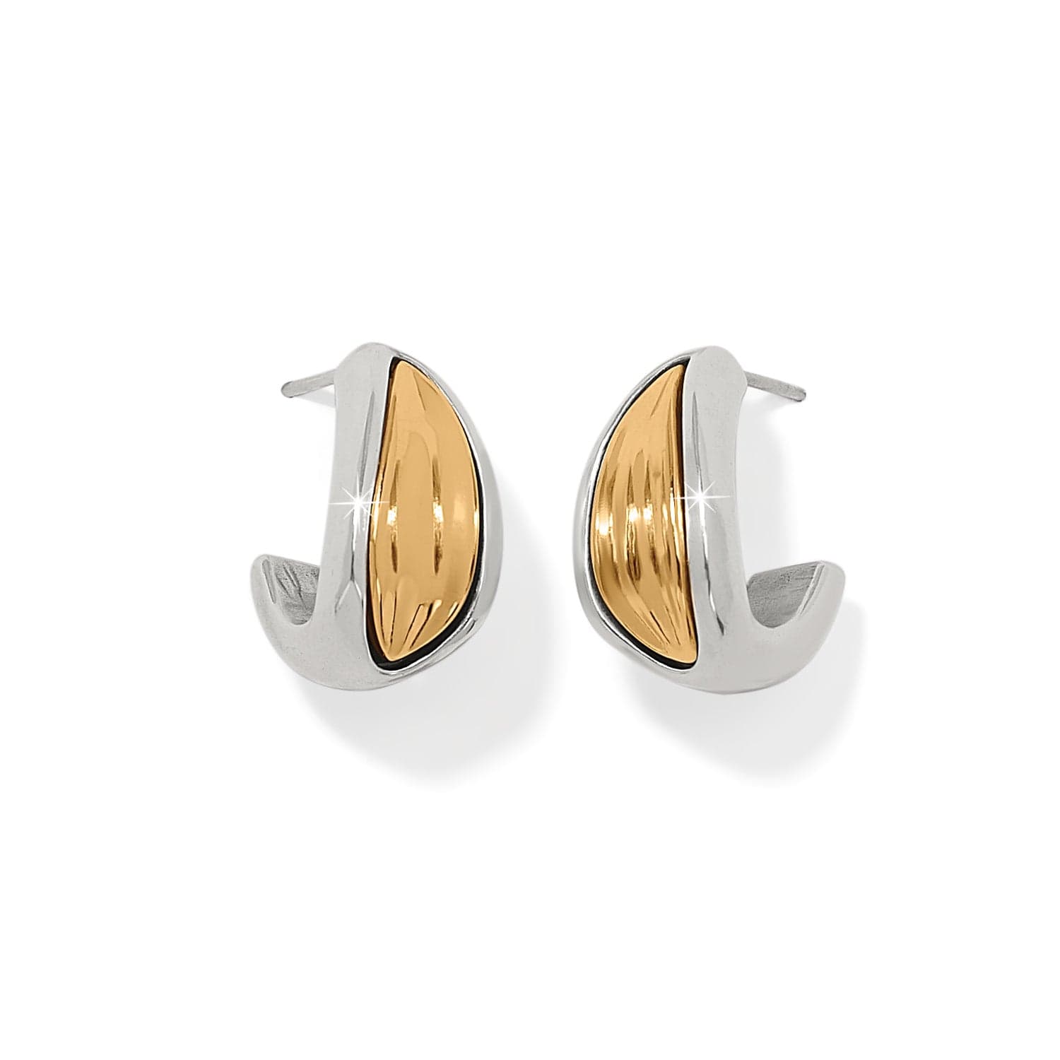 Cascade Two Tone Hoop Earrings for Women - 14K Gold Plated & Sterling Silver Dangle Earrings | Elegant Everyday Jewelry Gift for Her, Perfect for Parties, Weddings & Date Nights