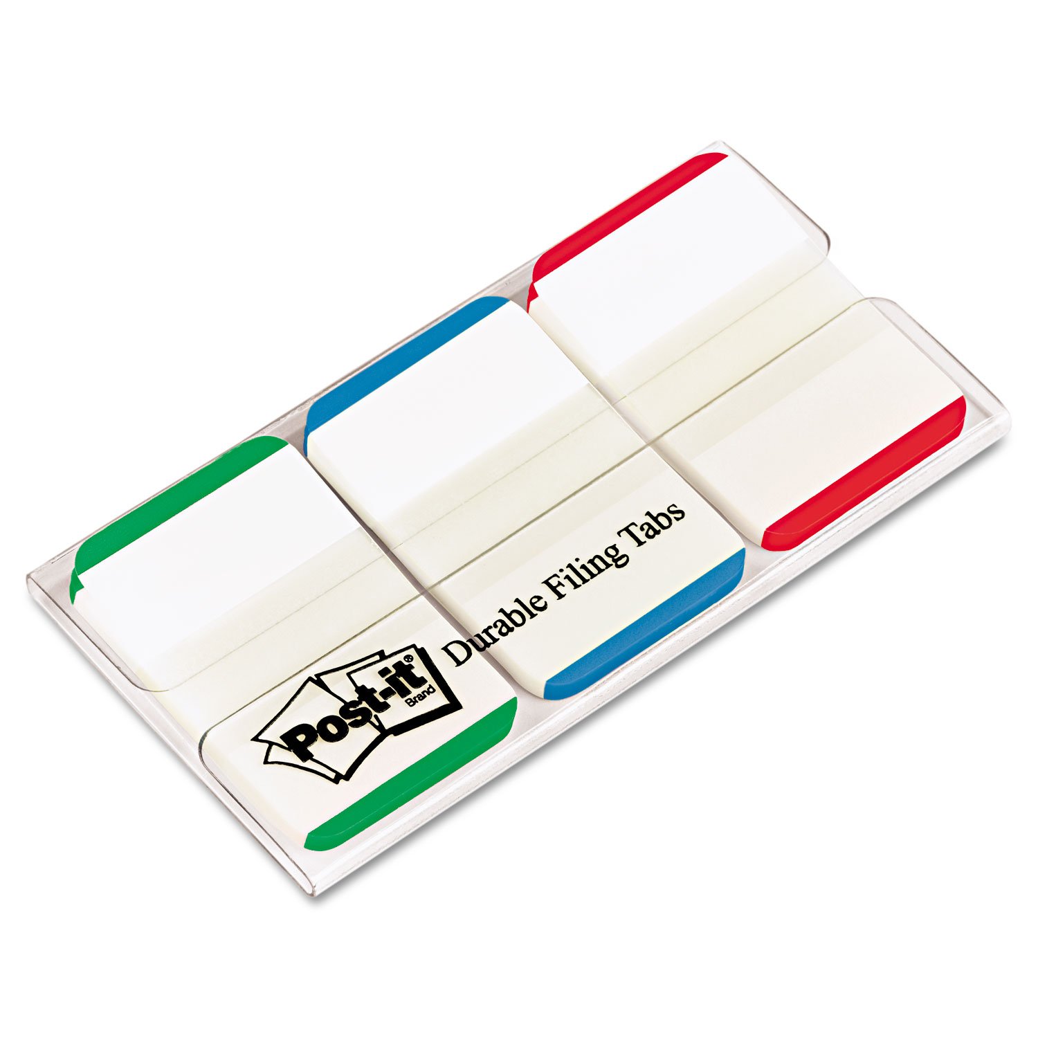 Post-it 686LGBR File Tabs, 1 x 1.5 Inches, Lined, Blue Green Red, 66-Pack - Perfect for Office Organization, Document Filing & Notebook Indexing