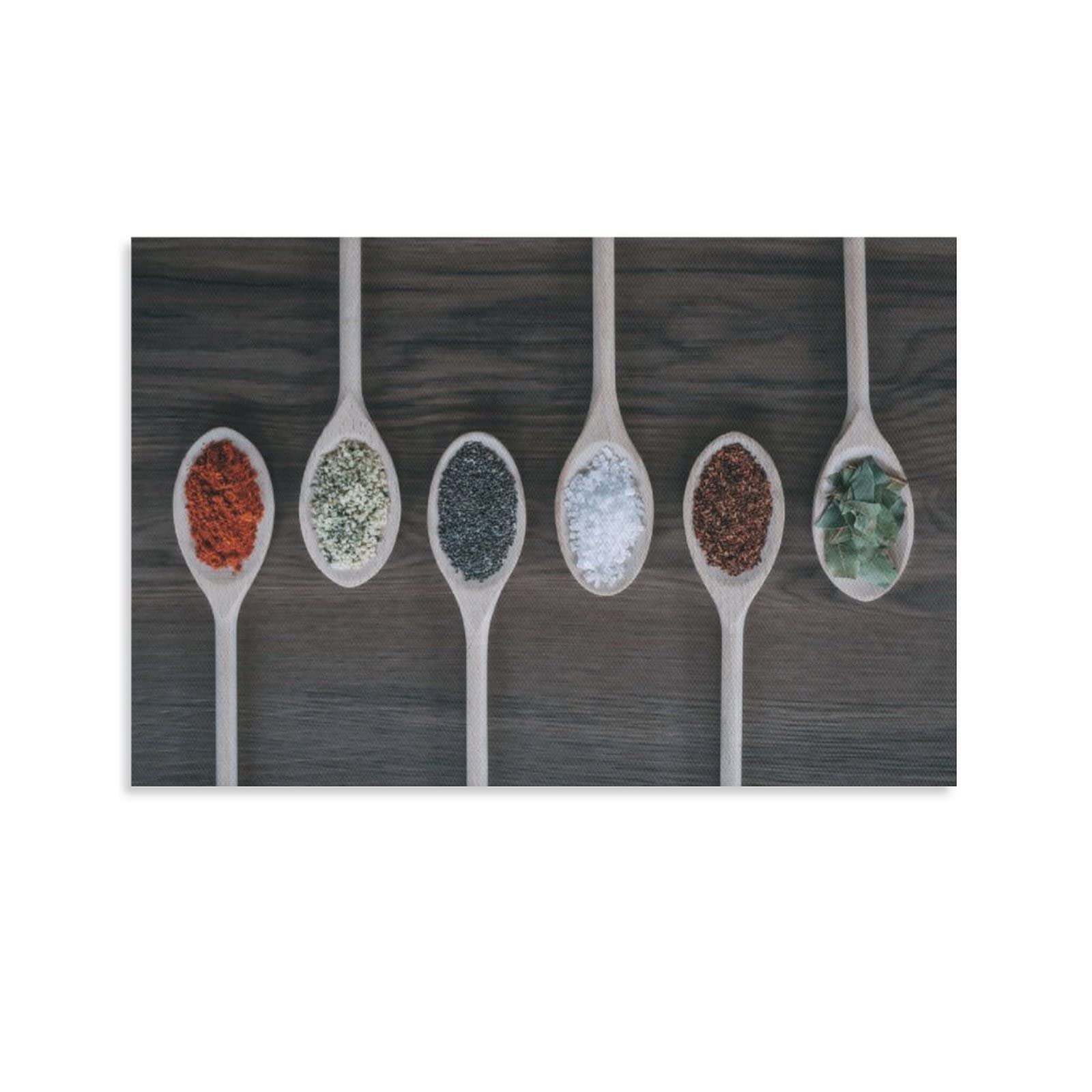 DOOPO Kitchen Seasoning Picture Print Wall Art - Cooking Themed Canvas Painting for Home, Restaurant & Kitchen Decor - Perfect for Culinary Spaces & Foodie Gifts