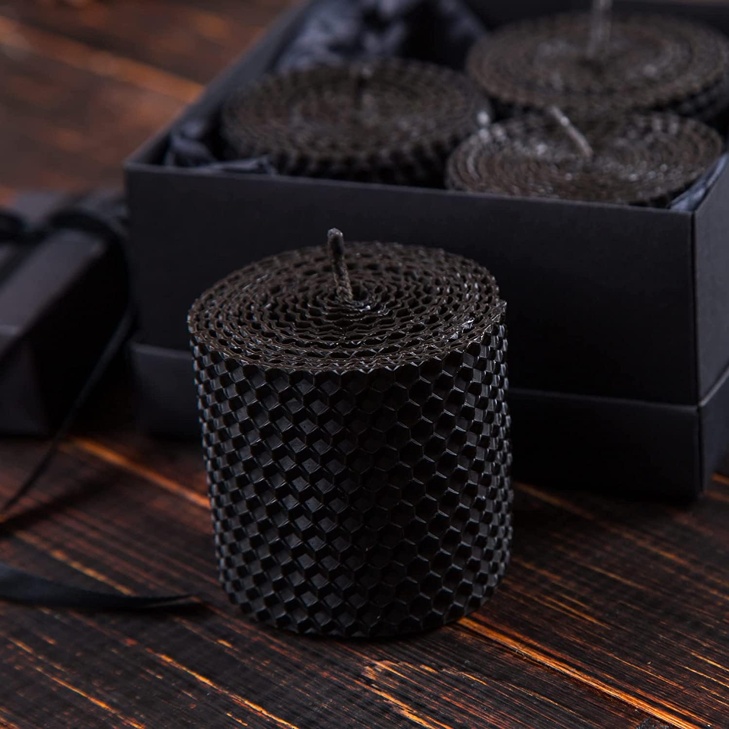 Organic Beeswax Candle Making Kit for Adults & Kids - DIY Black Beeswax Rolling Set with Natural Wax Sheets, Wicks & Tools - Perfect for Home Decor, Gifts, Relaxation & Family Crafting Activities