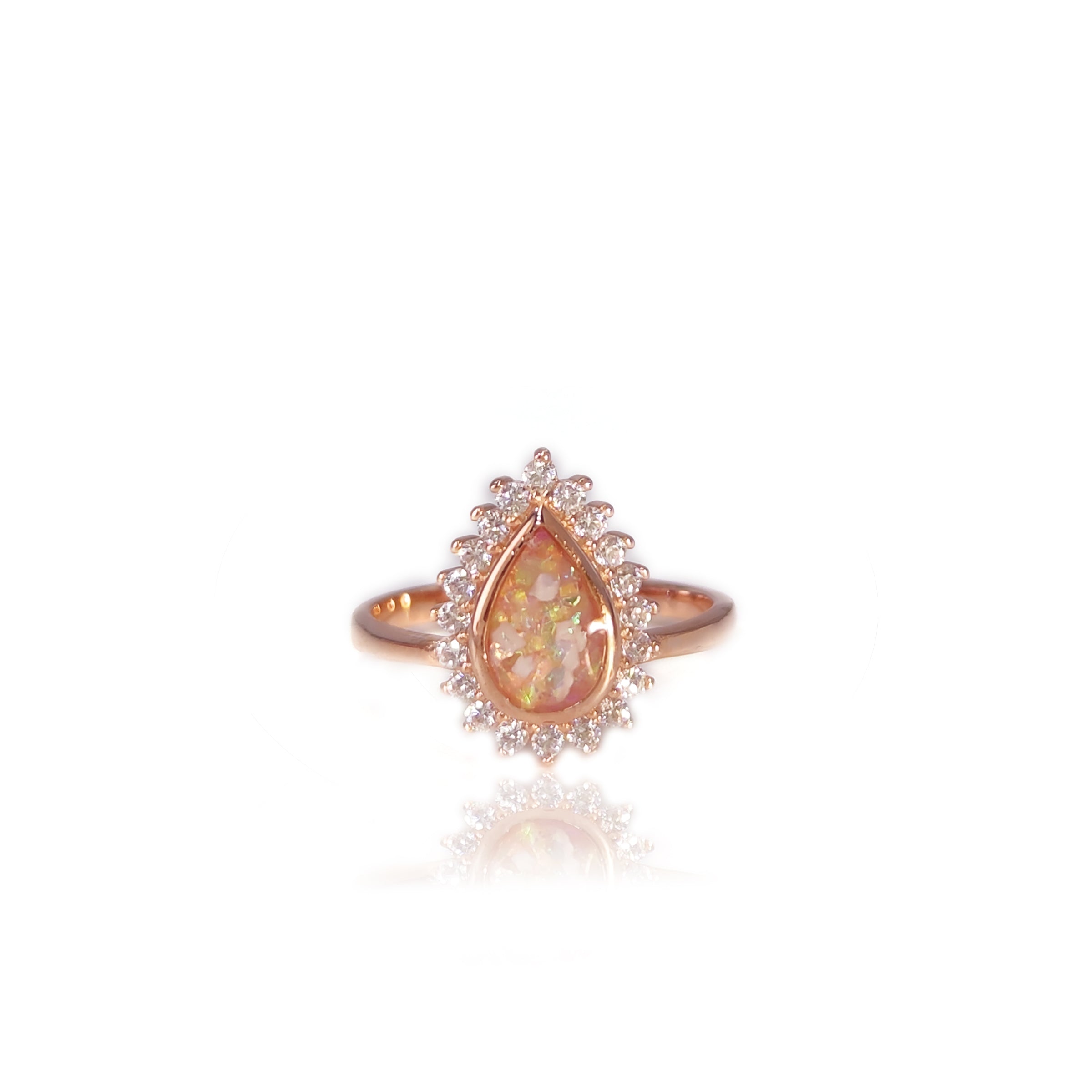 Sterling Silver Teardrop Halo Cremation Ashes Ring - DIY Memorial Jewelry Kit for Loved Ones | Perfect for Remembrance, Gifts & Keepsakes