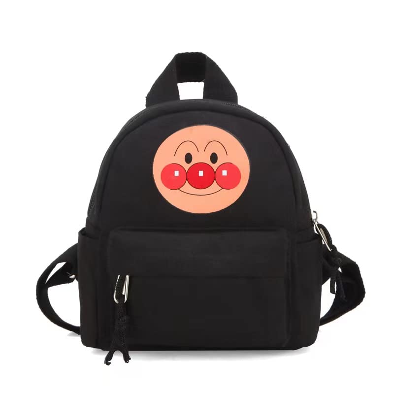 Anpanman Cartoon Backpack for Kids - Cute Animal Design Preschool Bag for Boys & Girls - Lightweight Travel Backpack for School, Daycare & Outdoor Adventures (Black)