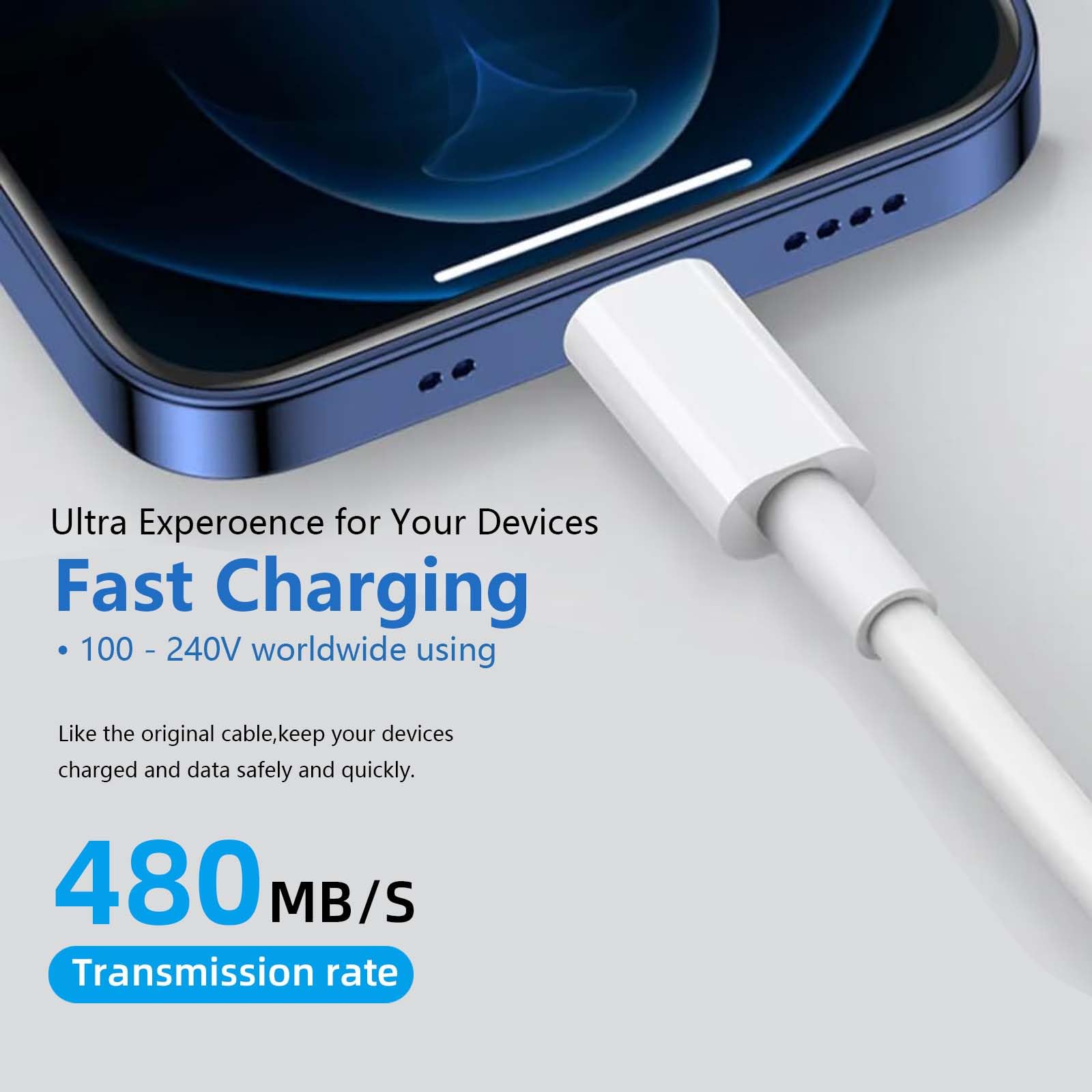 Fast Charging USB A to USB C Cable - Compatible with iPhone 16/15 Series, iPad Pro/Air (2022-2023) - 3ft Durable CarPlay Charging Cord for Home, Office & Car Use