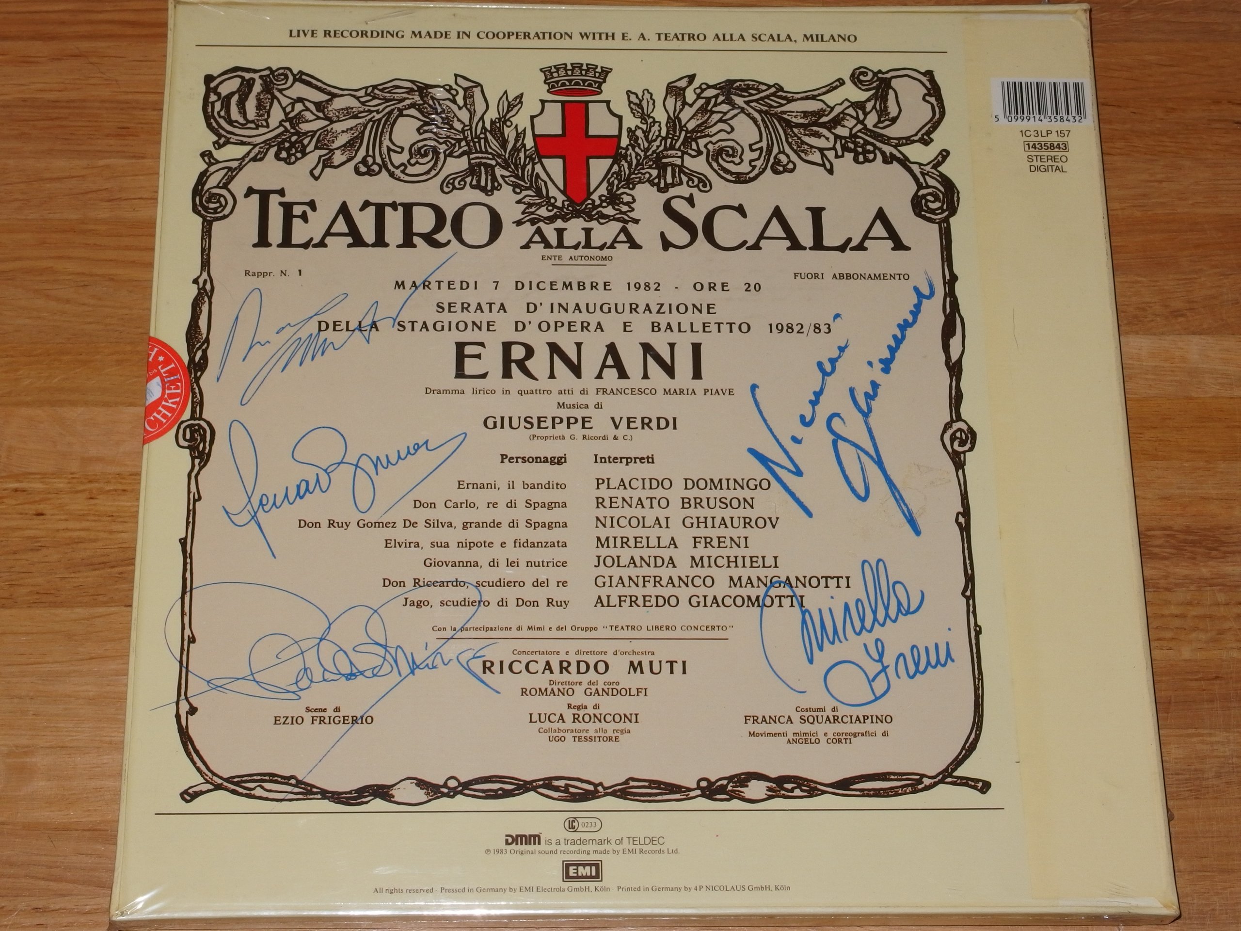 Verdi Ernani Alla Scala Riccardo Muti Domingo Freni 3 LP Box Set - Classic Opera Vinyl Records Collection for Music Lovers & Audiophiles