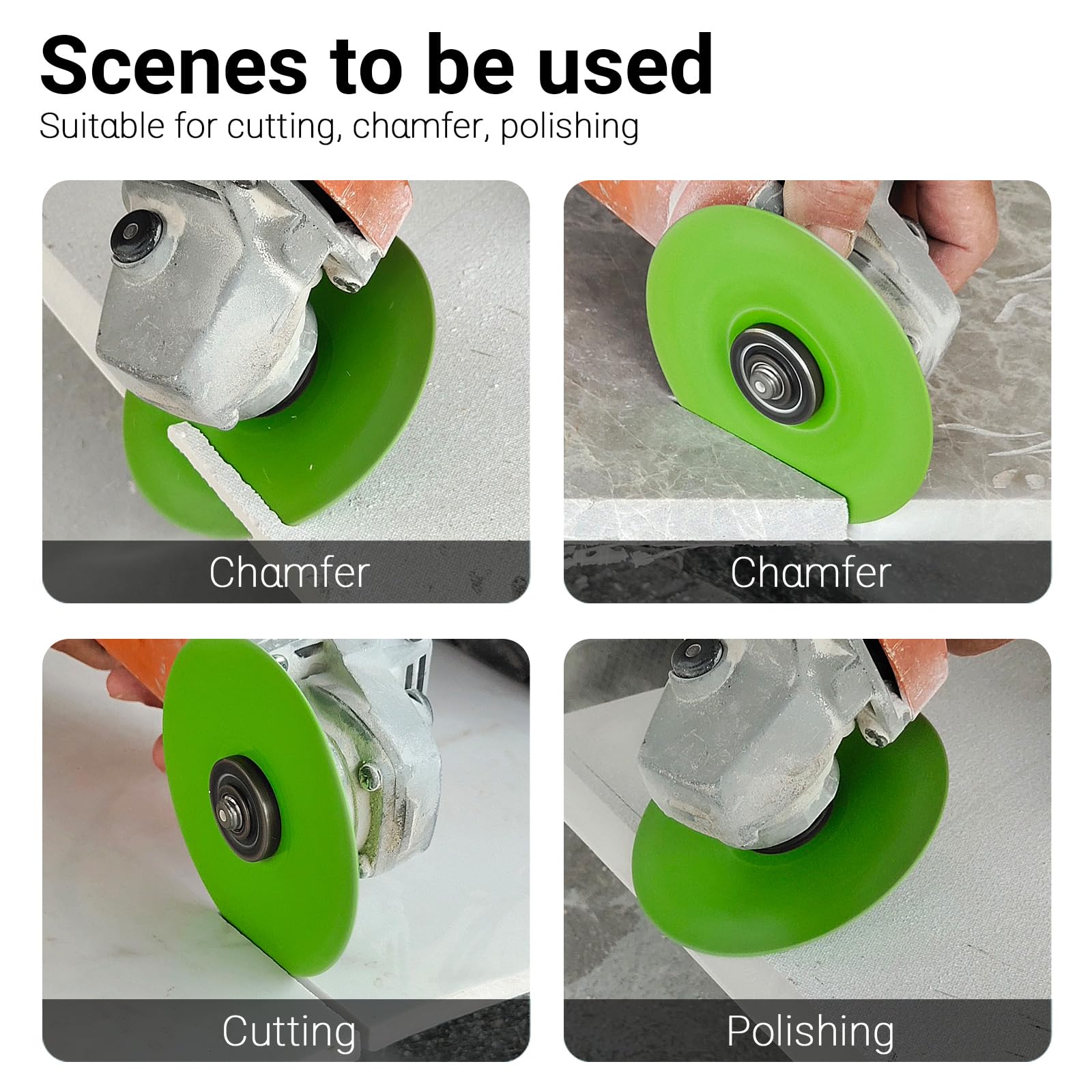 LOZLIN 3PCS 4.5 Inch (115mm) Diamond Grinding & Cutting Wheels - Flat Angle Grinder Discs with 7/8 Inch Arbor for Marble, Quartz, Ceramic, Glass - Perfect for Tile Cutting, Stone Shaping & DIY Home Renovation Projects