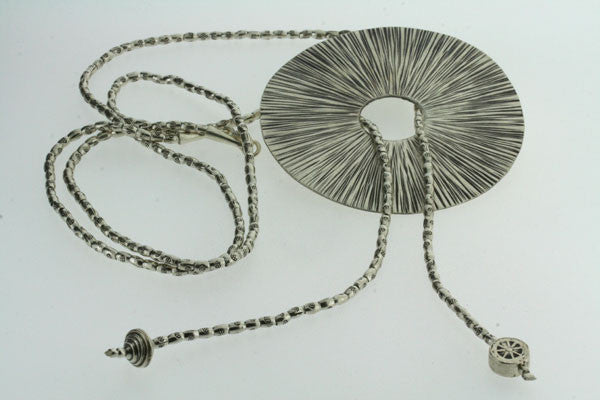 Beaded Necklace with Disc Pendant - 925 Sterling Silver Jewelry for Women, Gift for Her, Perfect for Weddings & Special Occasions
