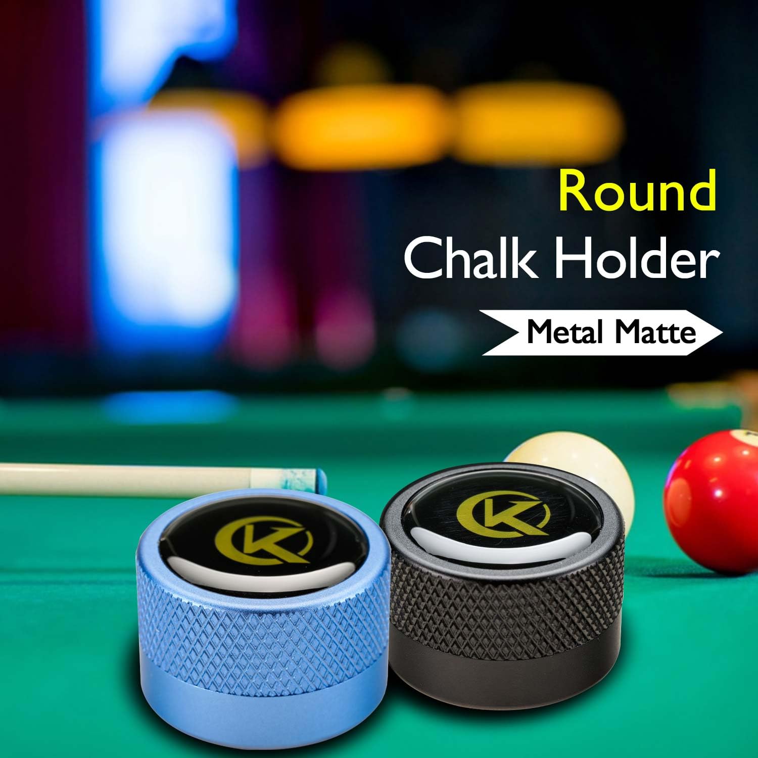Premium Metal Magnetic Pool Cue Chalk Holder - Portable Snooker & Billiard Accessory for Cue Tips (Round/Square Option) - Perfect for Bars, Game Rooms & Professional Tournaments