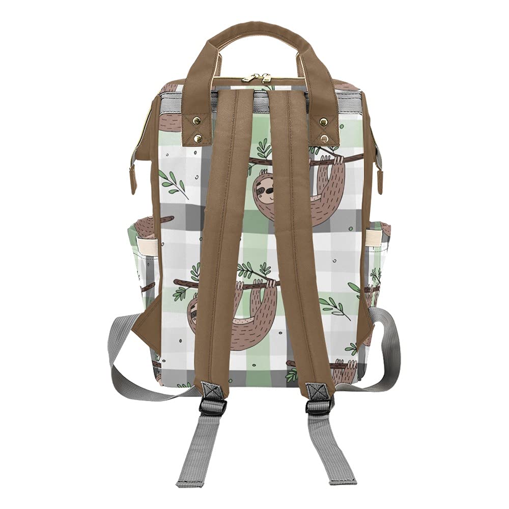 Personalized Sloth Diaper Backpack - Cute Doodle Travel Bag for Women, Baby Essentials & Outings