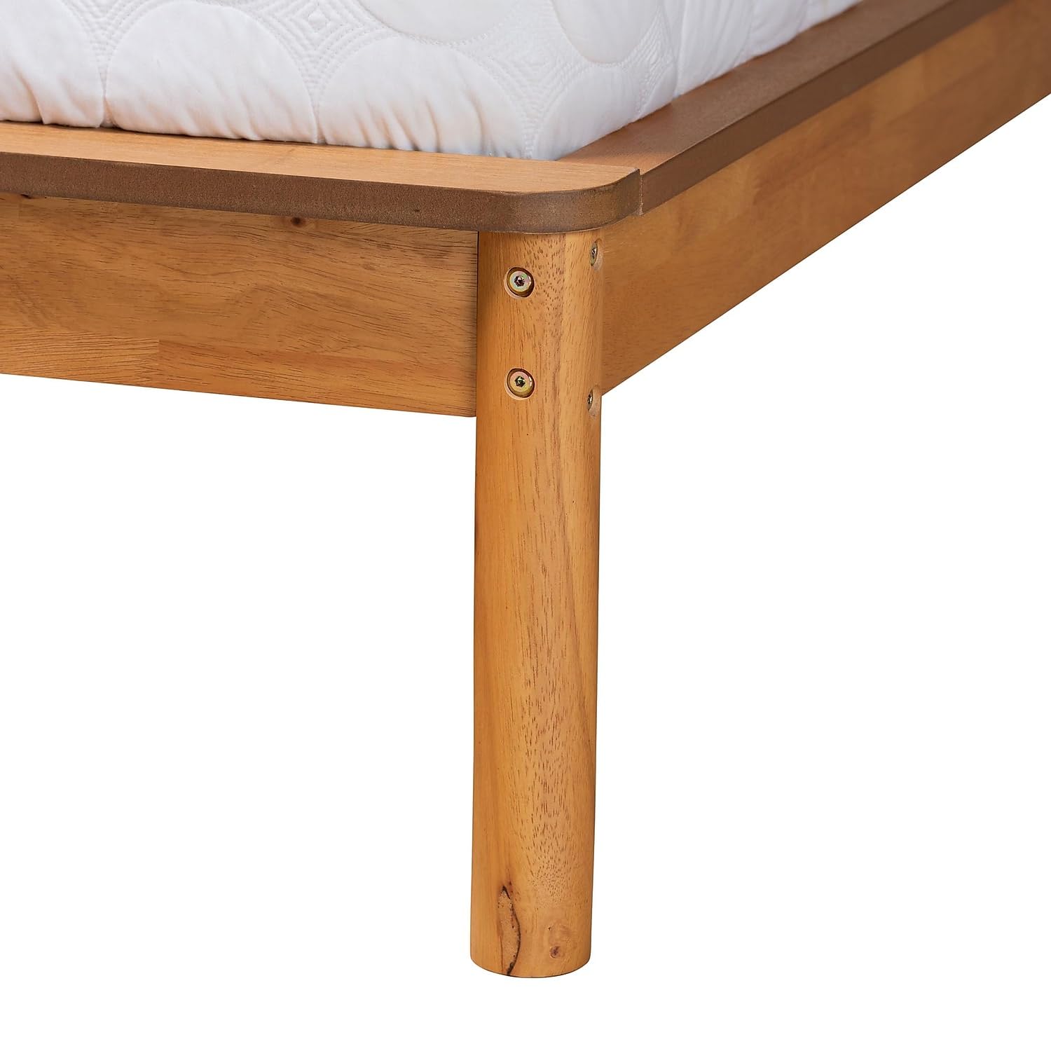 Baxton Studio Efren Queen Bed Frame in Honey Oak - Solid Wood Platform Bed with Headboard - Perfect for Modern Bedrooms & Guest Rooms (236-12785-HiT)