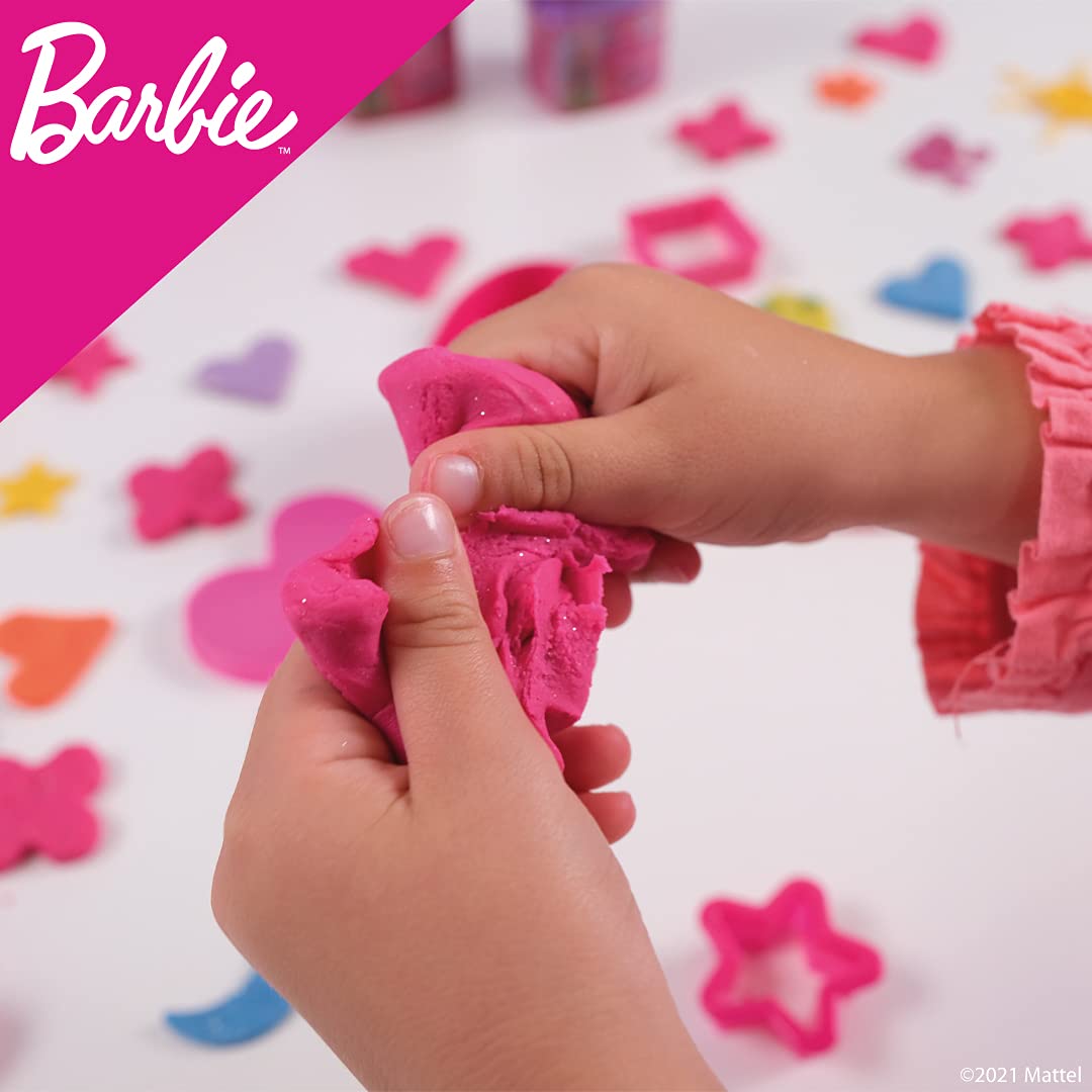 Barbie Heart-Shaped Pots Play Dough Set - 100g Modeling Clay for Girls Ages 3+ | Creative Arts & Crafts Toy for Kids Birthday Gifts & Pretend Bakery Play