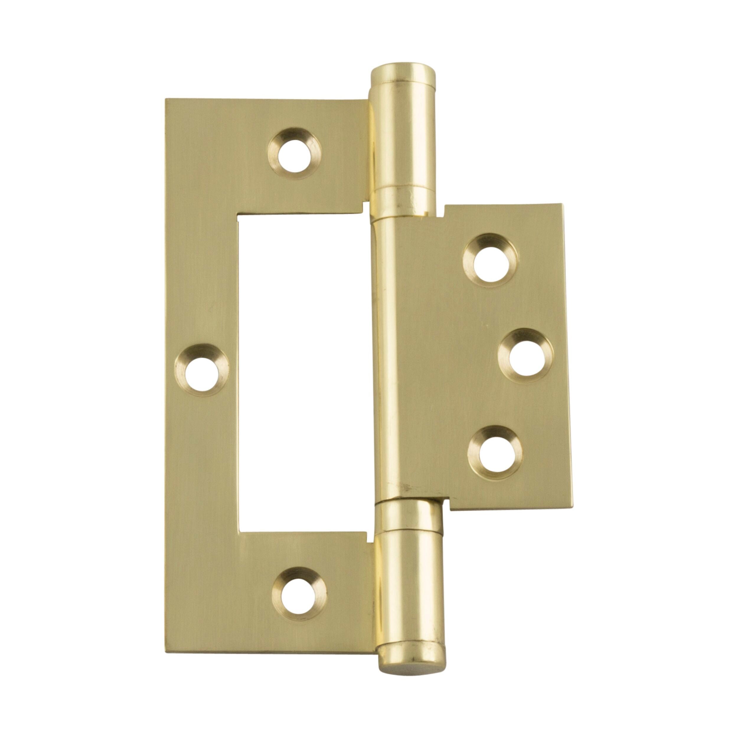 2497 Hinge Hirline Polished Brass H100xW49mm - Premium Cabinet Door Hinges for Kitchen, Bathroom & Furniture Installation
