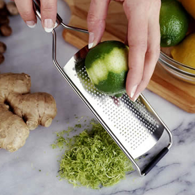 Premium Microplane Grater - Ultra Sharp Stainless Steel Zester for Cheese, Chocolate, Citrus & More - Perfect for Baking, Cooking & Garnishing Dishes