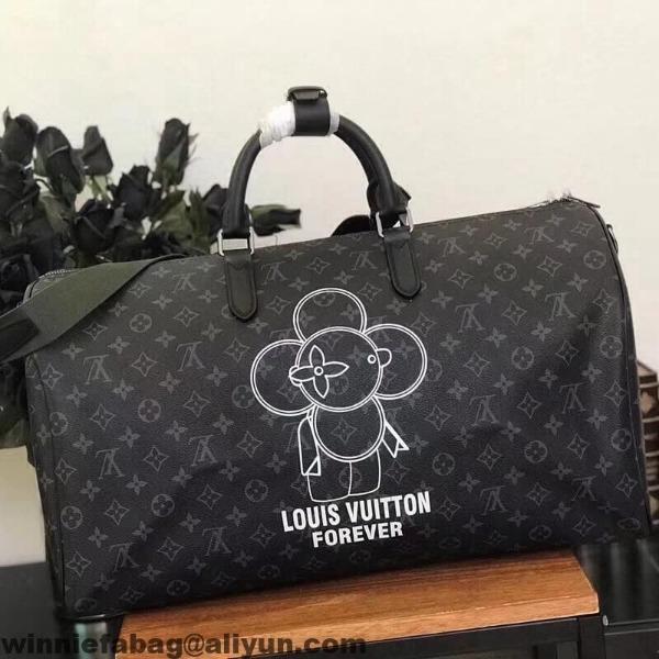 LV Speedy Bandouliere 40 Monogram Eclipse Canvas Crossbody Bag with Adjustable Strap - Perfect for Travel, Work & Everyday Use
