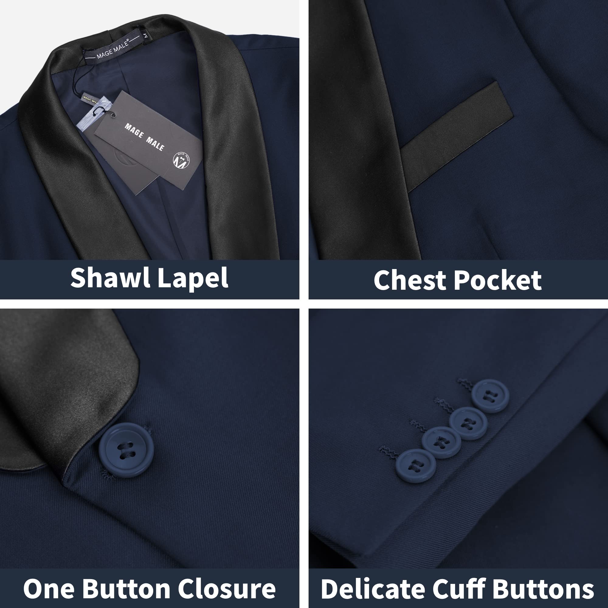 Premium Slim Fit Men's 3-Piece Suit Set - Single Button Tuxedo Blazer, Vest & Dress Pants for Wedding, Party & Formal Events | Business & Evening Occasions