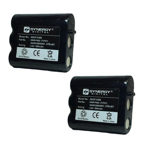 Synergy Digital Cordless Phone Batteries - 2 Pack Ni-CD 3.6V 900mAh Replacement for Panasonic KX-TG2227B & P-P511 Models | Perfect for Home Office, Business Phones & Long-Lasting Cordless Communication
