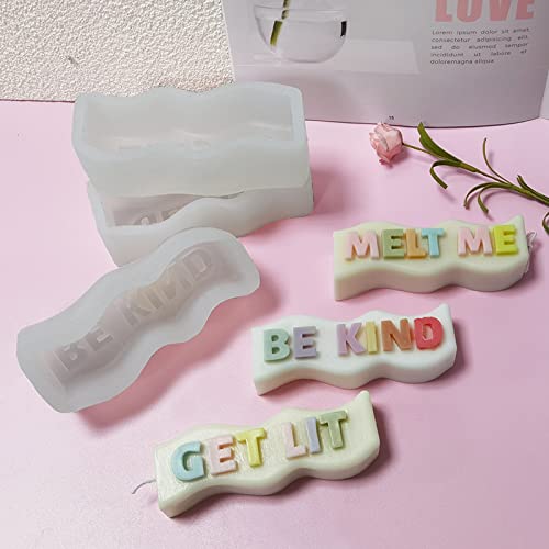 Wave Alphabet Letter Silicone Mold for Candles, Chocolate & Resin Crafts - DIY Pillar Candle Molds, Pendant Making & Plaster Carving - Perfect for Aromatherapy Gifts & White Elephant Parties (F*ck It Design) - Great for Home Decor, Wedding Favors and Craft Projects
