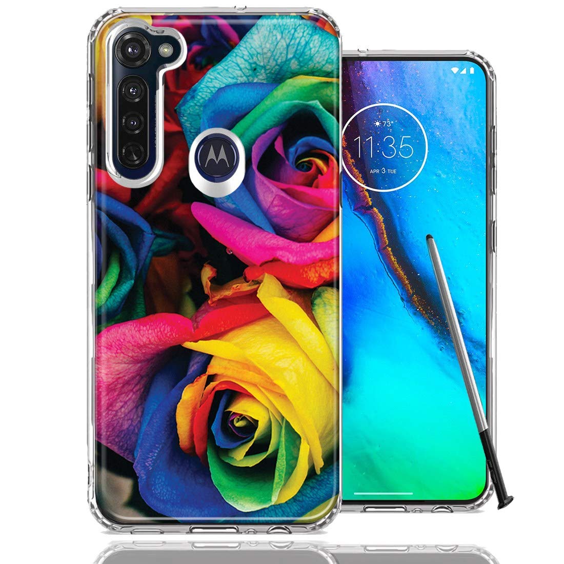 Colorful Roses Moto G Stylus Case - Double Layer Protection for Daily Use
