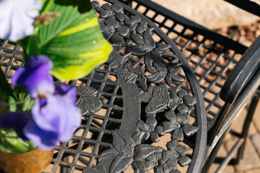 Rustic Outdoor Wildflower Coffee Table - Handcrafted Wooden Garden Table for Patio, Deck & Backyard - Perfect for Picnics, BBQs & Outdoor Gatherings