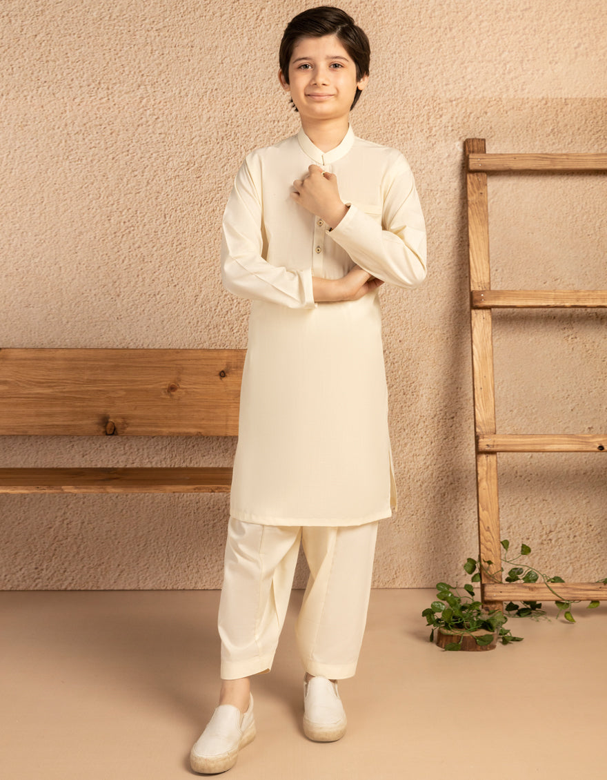 Blended White Kurta Trouser by J. Junaid Jamshed - Stylish Traditional Pakistani Outfit for Men - Perfect for Eid, Weddings & Special Occasions