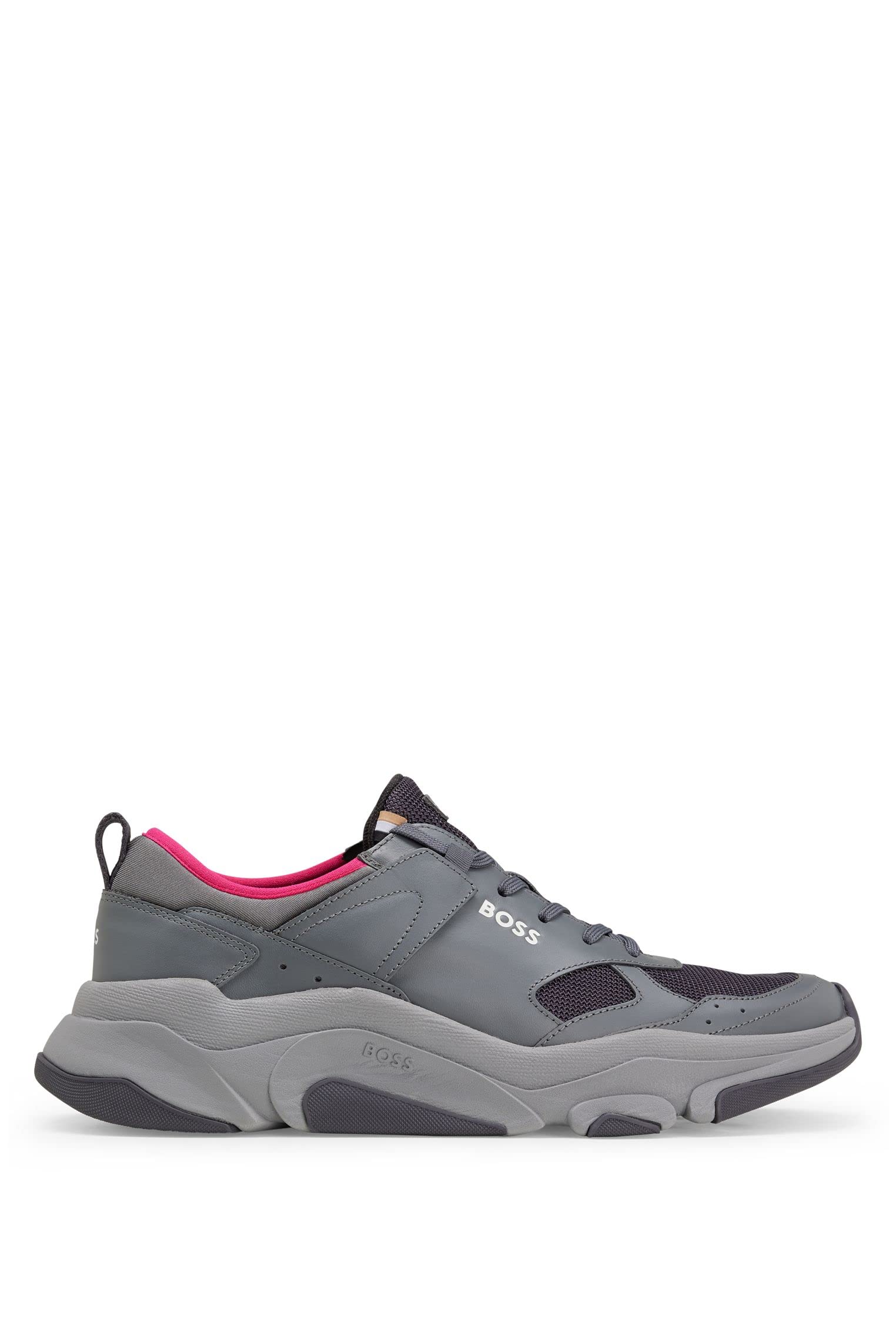 BOSS Men's Asher Runn Logo-Detail Trainers - Lightweight Running Shoes for Men in Mixed Materials | Size [X-XX] | Perfect for Jogging, Gym Workouts & Casual Wear