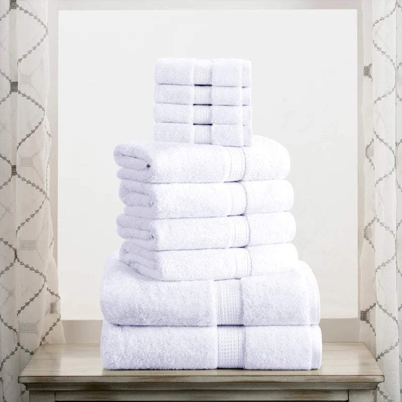 Premium Egyptian Cotton 10-Piece Towel Set - Ultra Soft, Heavyweight & Plush for Bath, Spa & Luxury Home Use