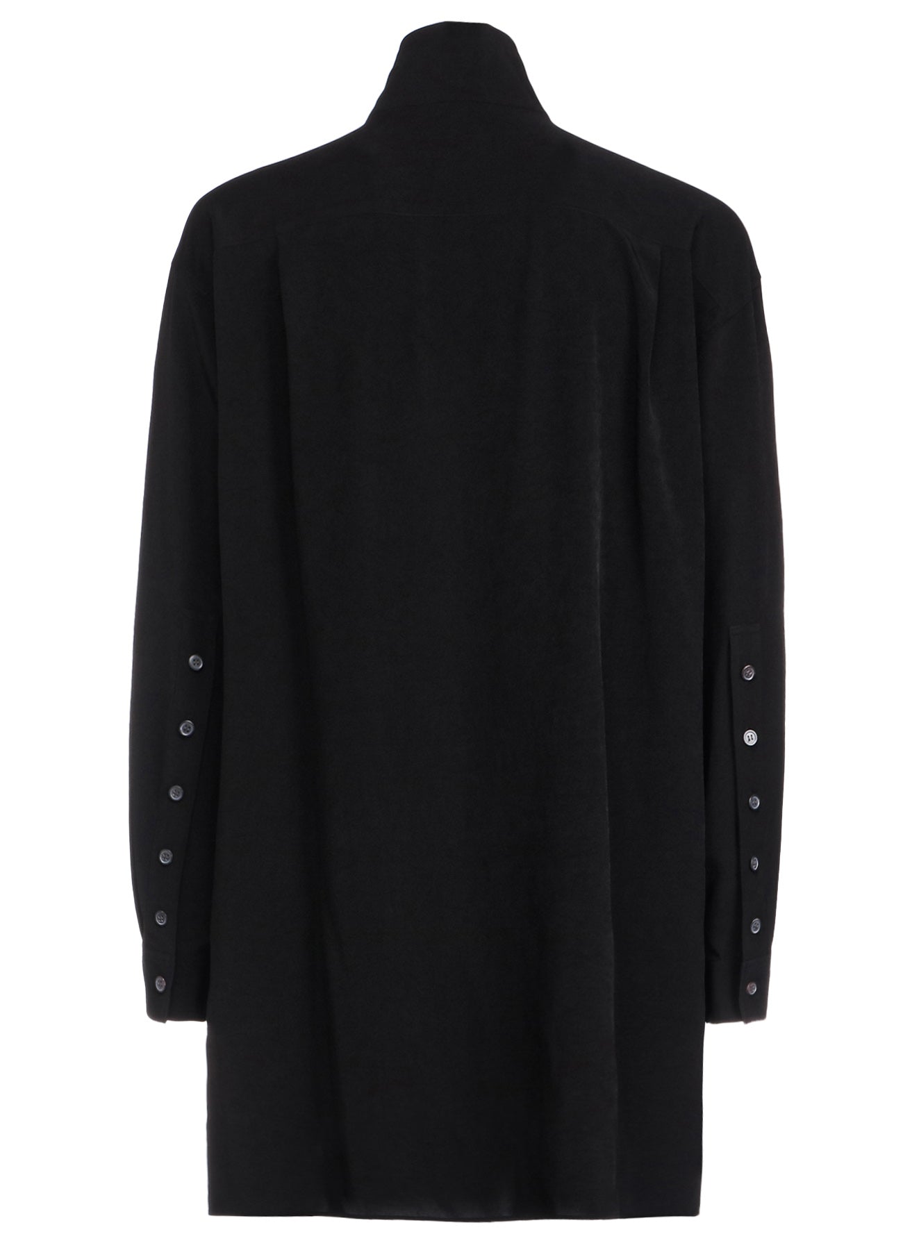 Elegant Crepe de Chine Stand Collar Shirt with Multi-Buttoned Sleeves | Women's Fashion Blouse for Work & Special Occasions