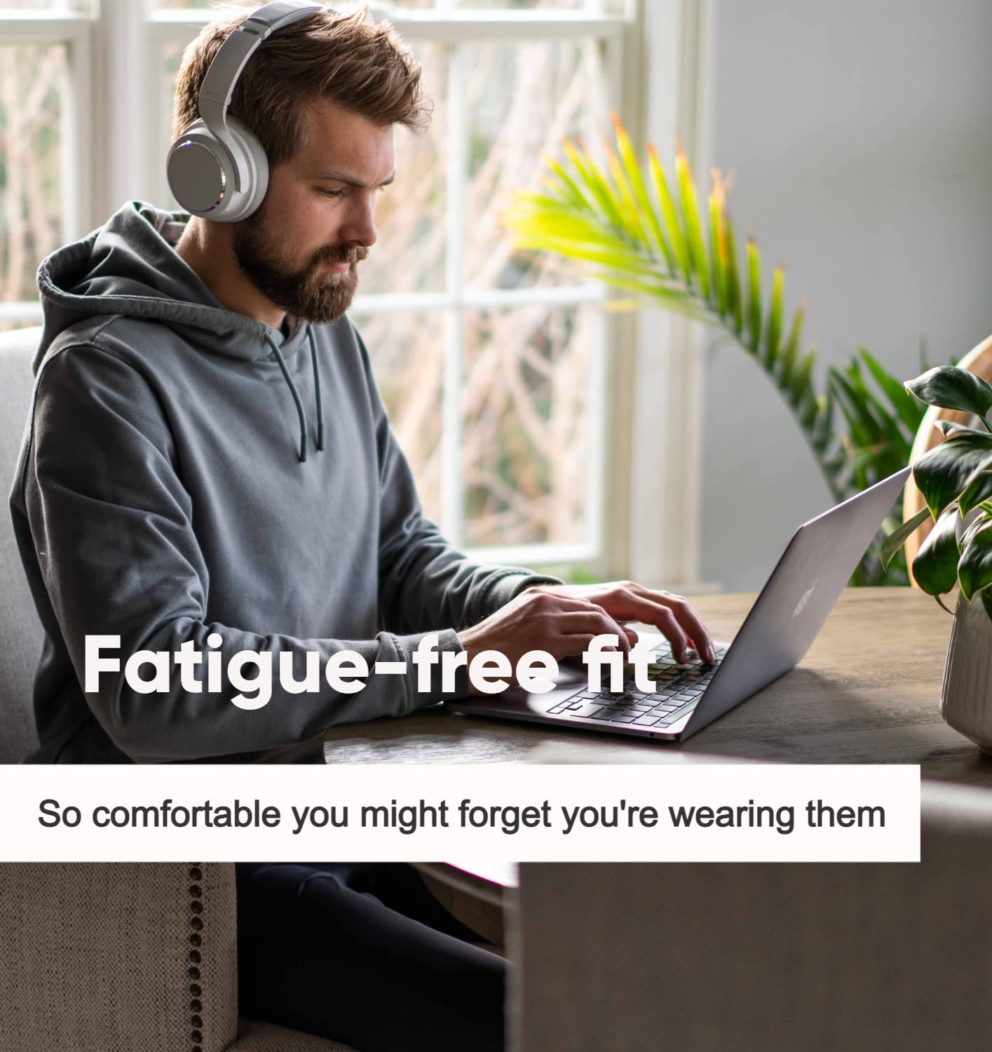 WYZE Wireless Over-Ear Bluetooth Headphones with Active Noise Cancellation - White | Travel Headphones with Transparency Mode, Clear Voice Pickup & Alexa Built-in | Includes Hard Case for Airplane, Commuting & Office Use