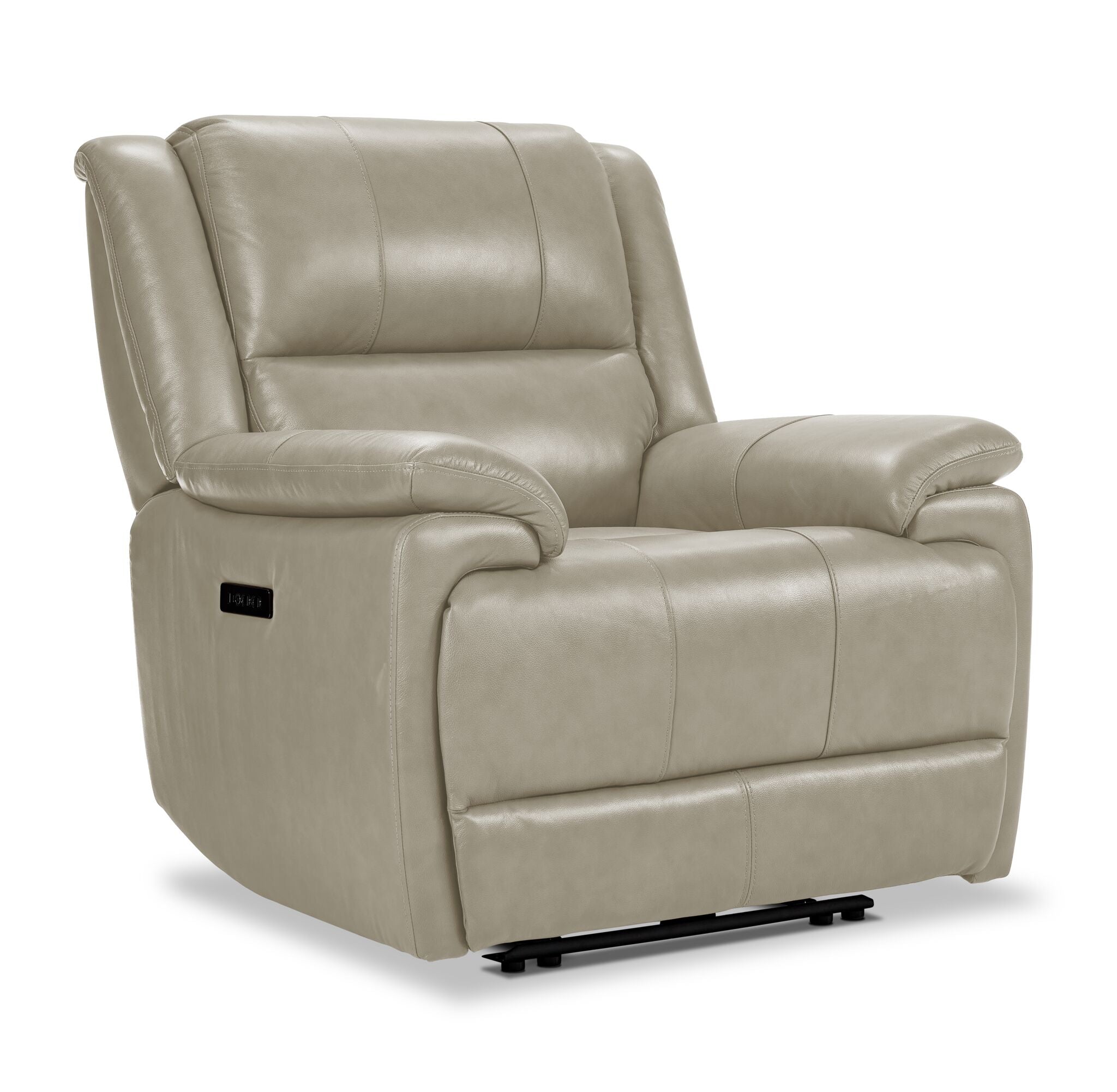 Allie Leather Dual Power Recliner Chair with Massage & Heat - Fog Gray - Perfect for Living Room, Home Theater & Office Relaxation