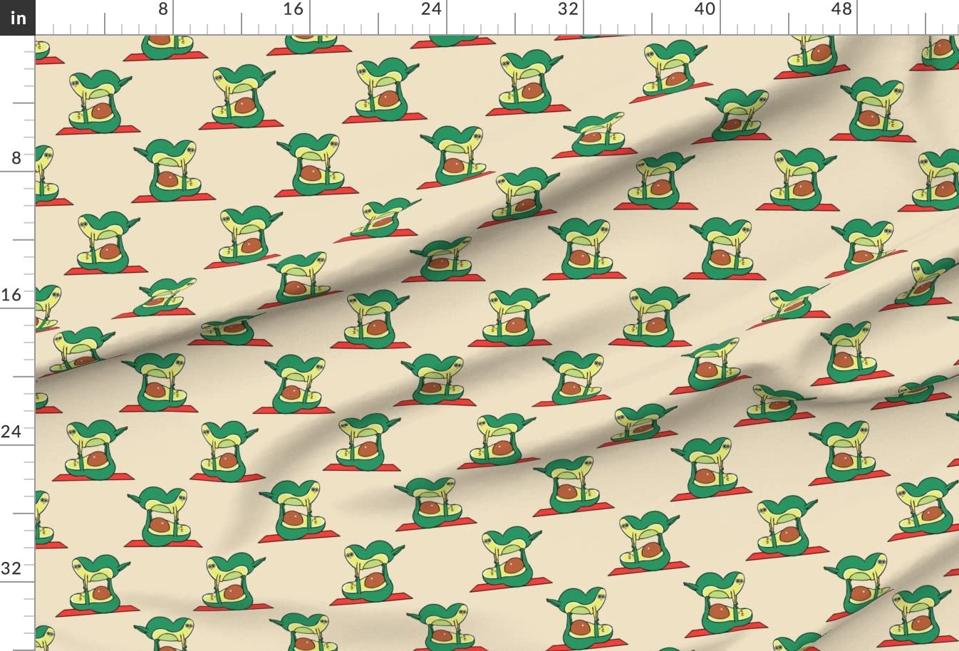 Avocado Yoga Funny Novelty Kawaii Printed Minky Fabric by The Yard - Soft Plush Material for Sewing Baby Blankets, Quilt Backing & DIY Plush Toys - Cute Food-Themed Fabric for Home Decor, Crafts & Apparel