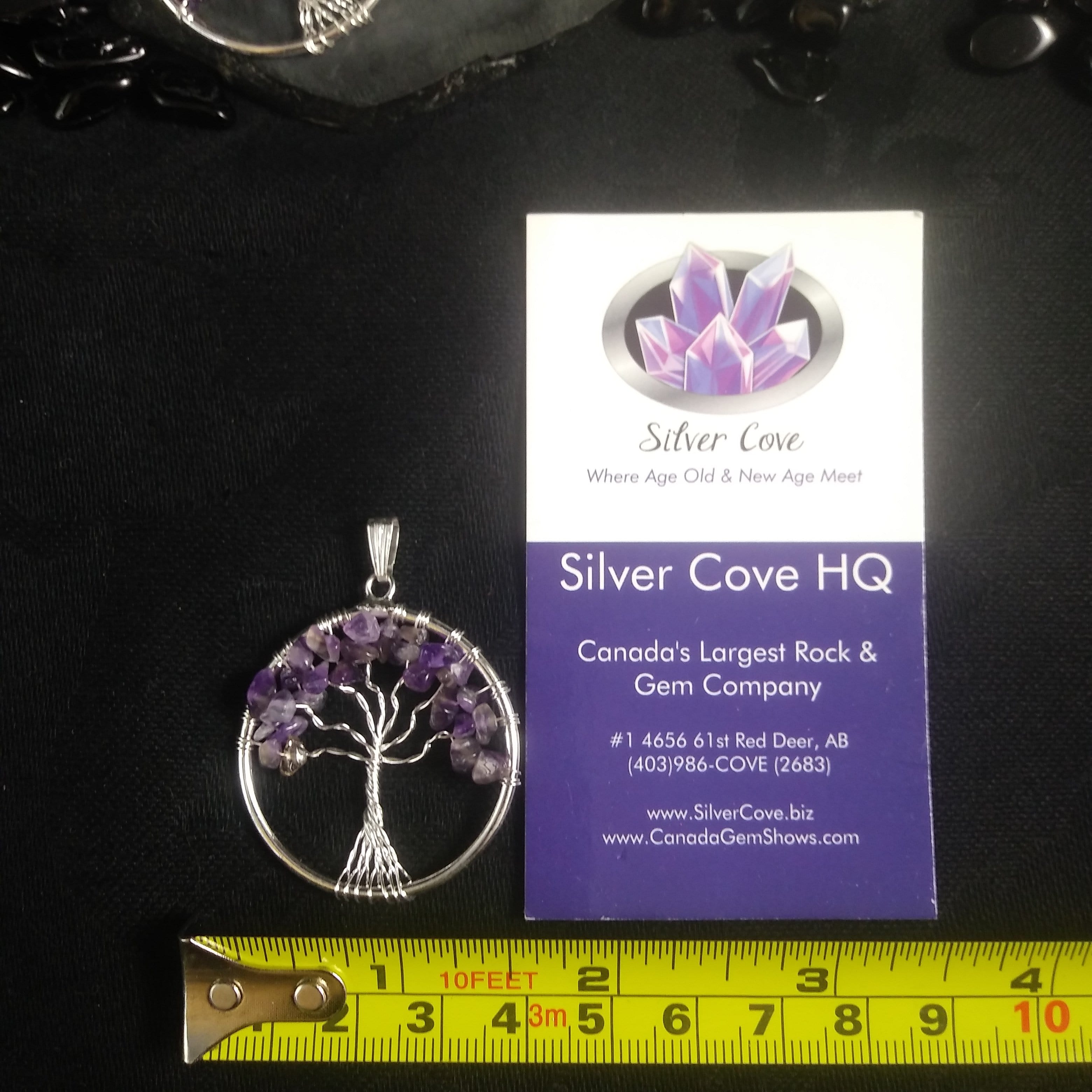 Natural Amethyst Tree of Life Pendant Necklace - Healing Crystal Jewelry for Women - Perfect for Meditation, Spiritual Gifts & Everyday Wear