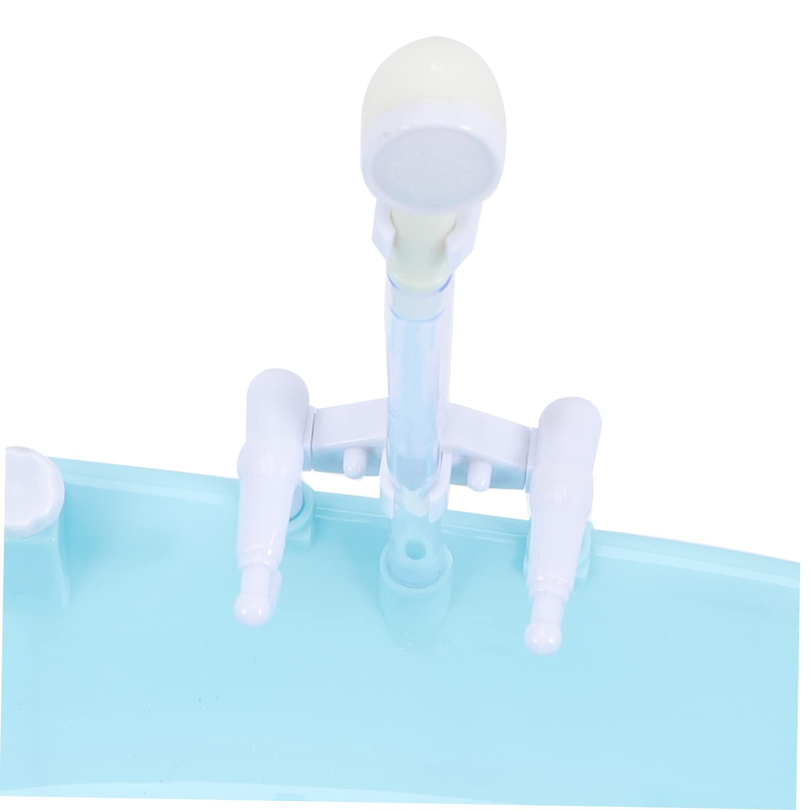 FAVOMOTO 3-Piece Bath Spray Toys Set - 18 Doll Furniture & Figurines for Kids, Sky Blue Plastic Bathtub Accessories - Perfect for Bath Time Play & Dollhouse Scenes