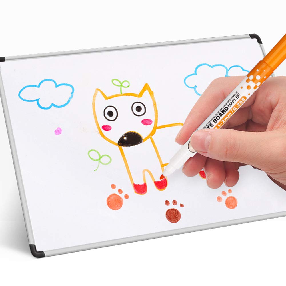 Magnetic Whiteboard Markers with Eraser - 12 Pack Dry Erase Markers for Whiteboard, Glass & Office Use - Smooth Writing, Low Odor, Non-Toxic - Perfect for Classrooms, Meetings & Home Office Organization (Orange)
