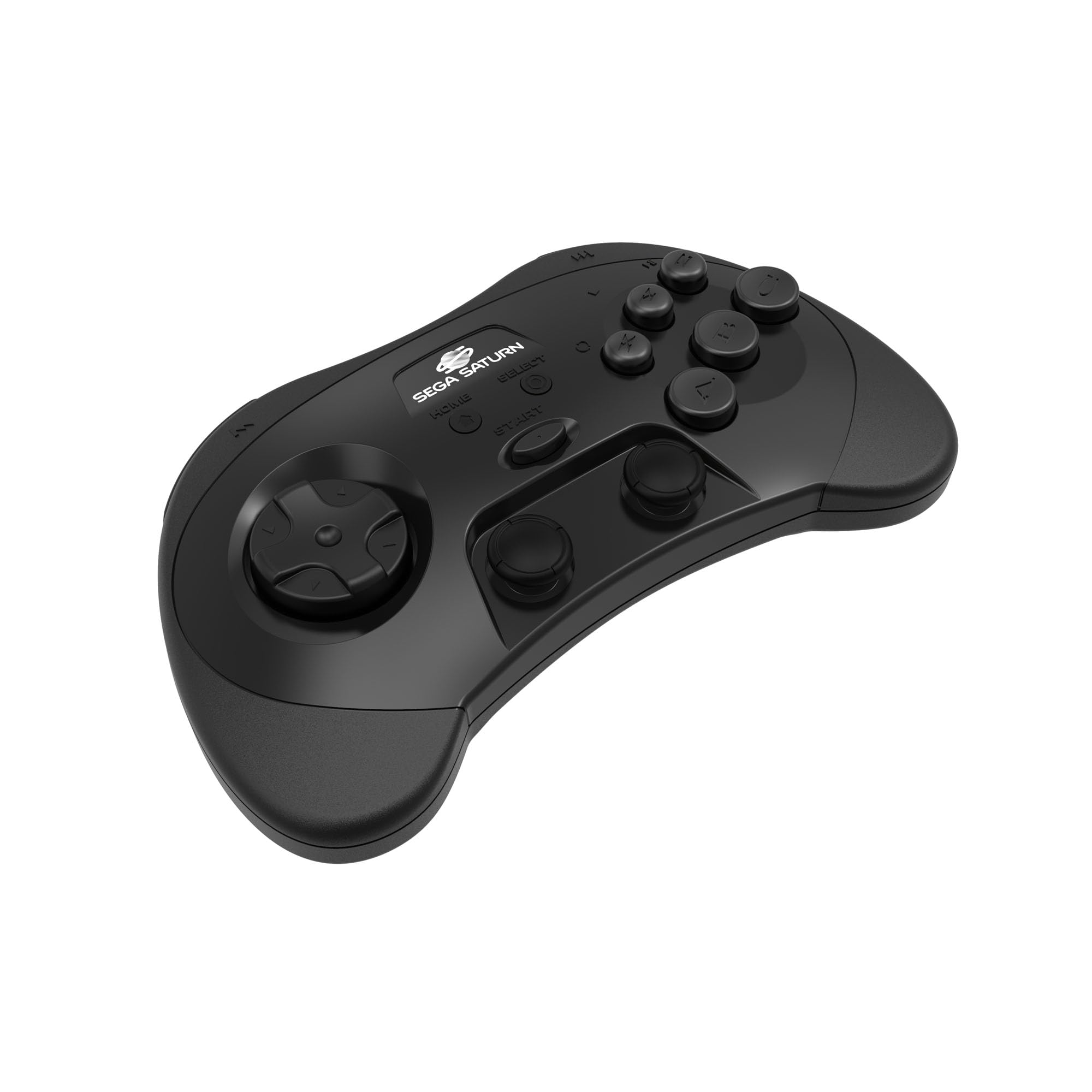 Retro-Bit SEGA Saturn 2.4GHz Wireless Pro Controller - Compatible with Sega Saturn, Genesis Mini, Nintendo Switch, PC & Mac - Dual Receiver Bundle - Black - Perfect for Retro Gaming & Modern Consoles