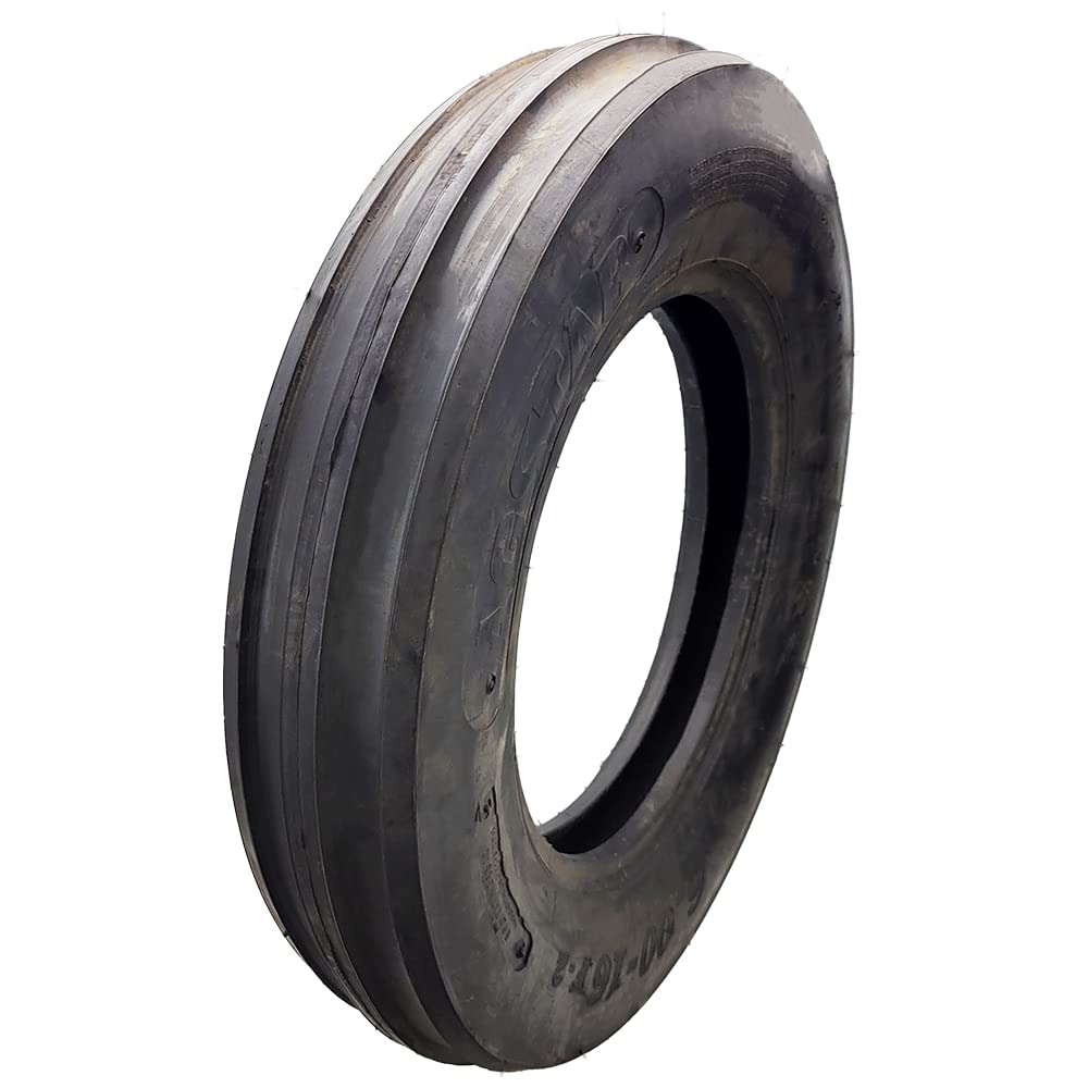 6.00-16 6-Ply Rib Disc Farm Tractor Tires and Tubes - Heavy Duty Agricultural Tires for Tractors, Trailers & Farm Equipment - Ideal for Field Work, Plowing & Rough Terrain