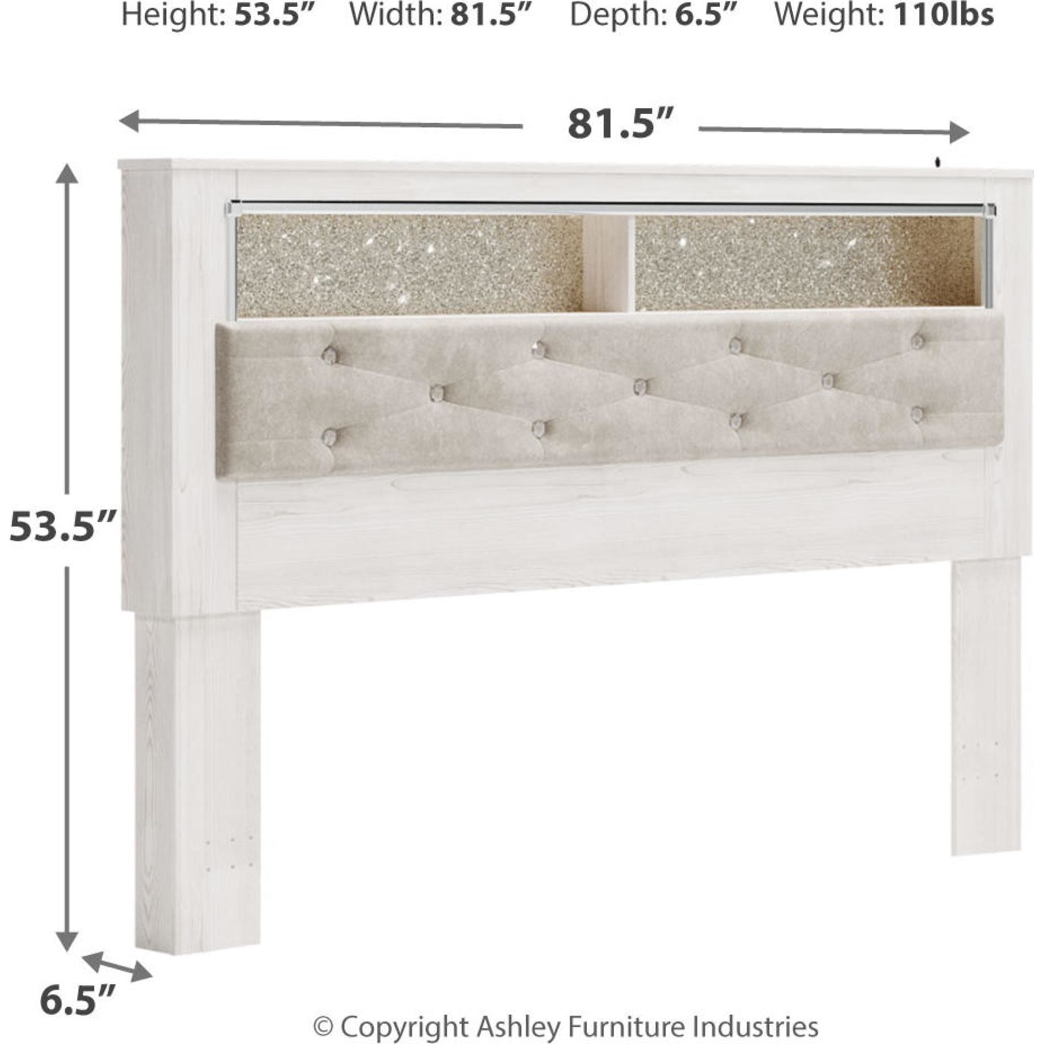 Altyra King Size Upholstered Headboard - White - Modern Bedroom Decor for Master Bedroom & Guest Room