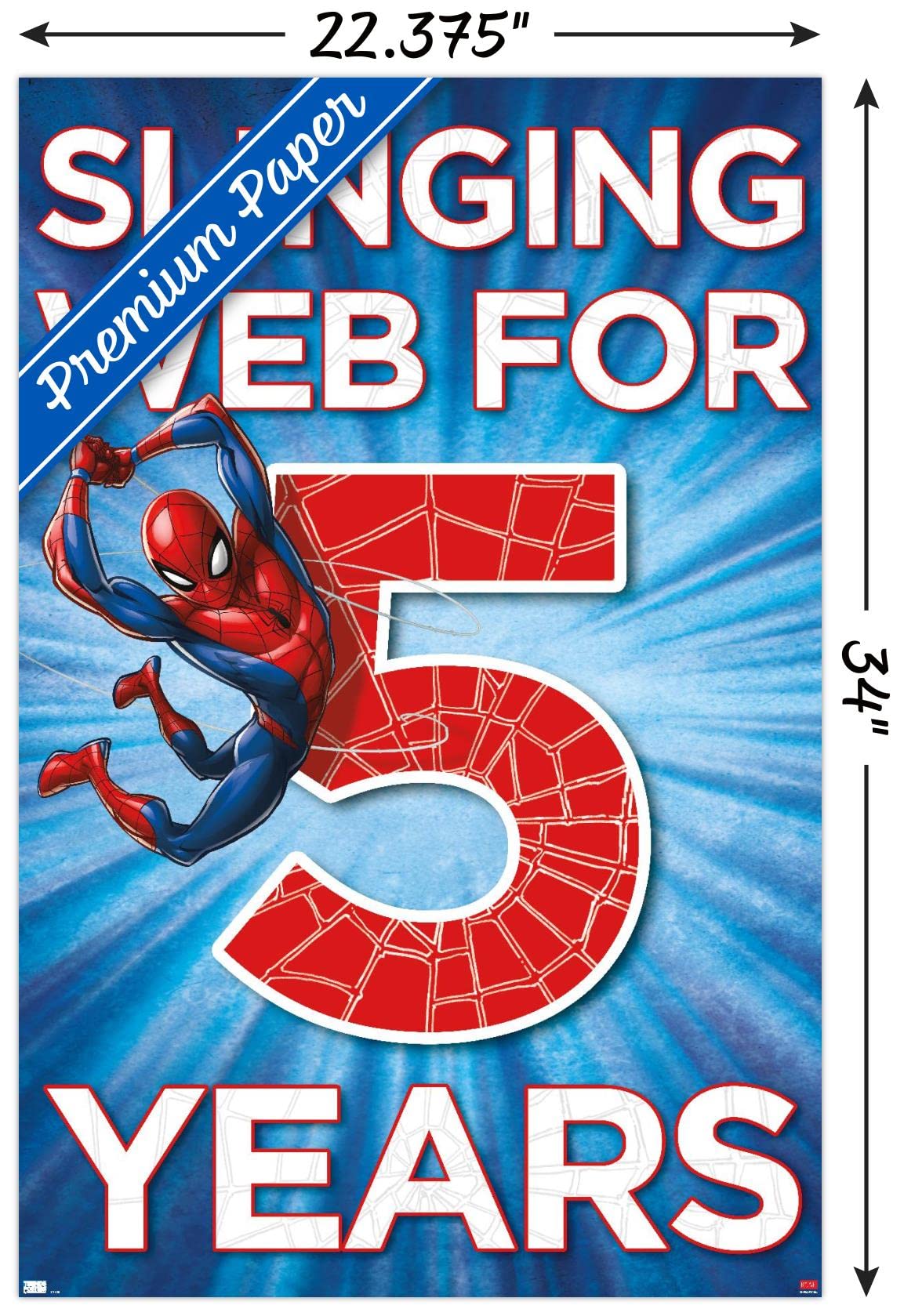 Marvel Spider-Man Happy 5th Birthday Wall Poster - 34