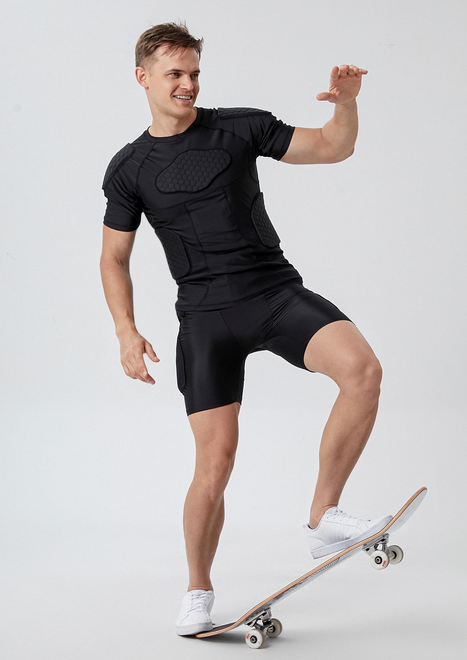 Protective Padded Shorts for Hip & Tailbone Protection - Breathable Impact Absorbing Cycling Underwear for Biking, Skateboarding & Outdoor Sports