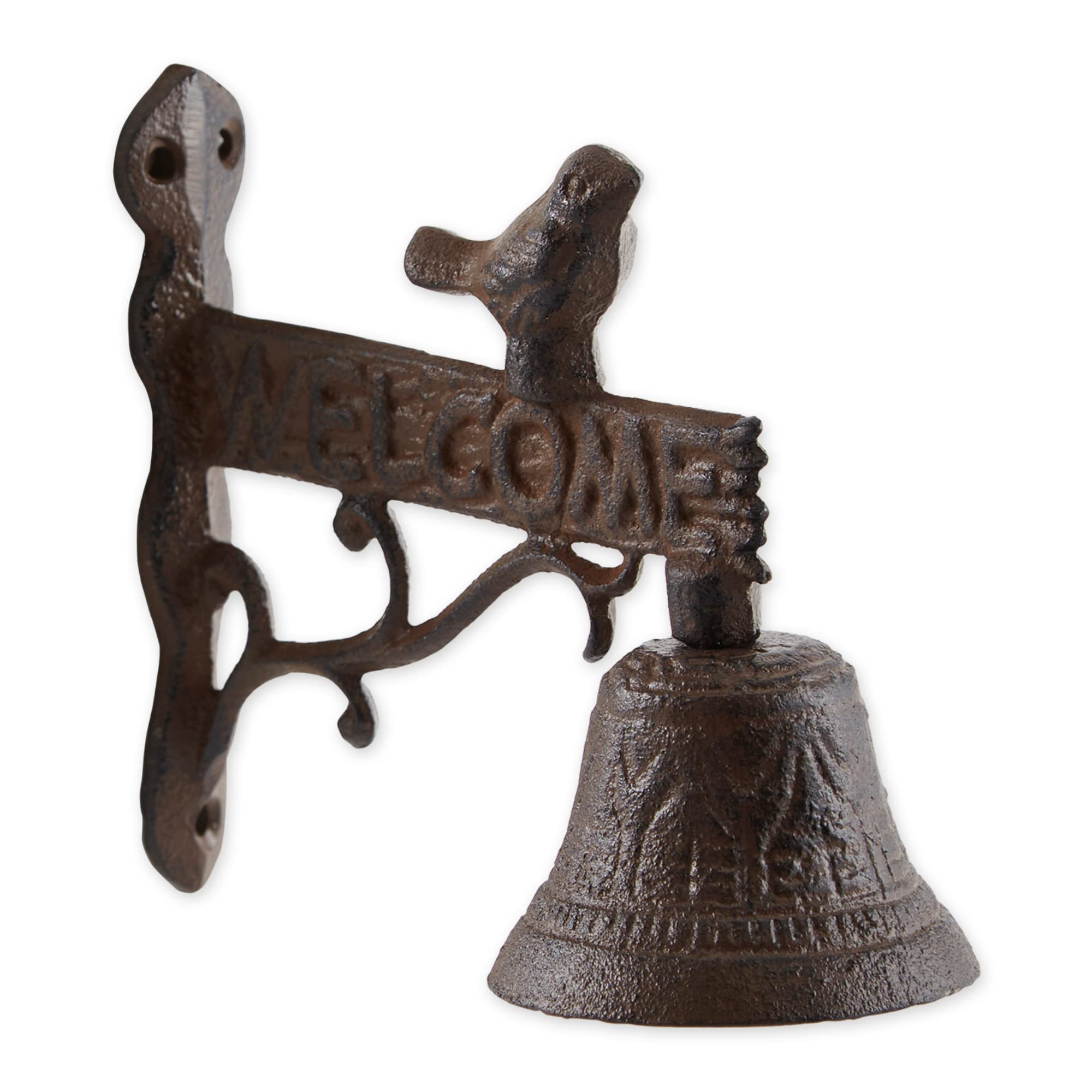 Vintage Cast Iron Door Bell with Bird Design - Rustic Welcome Sign for Farmhouse, Cottage & Garden Entryway