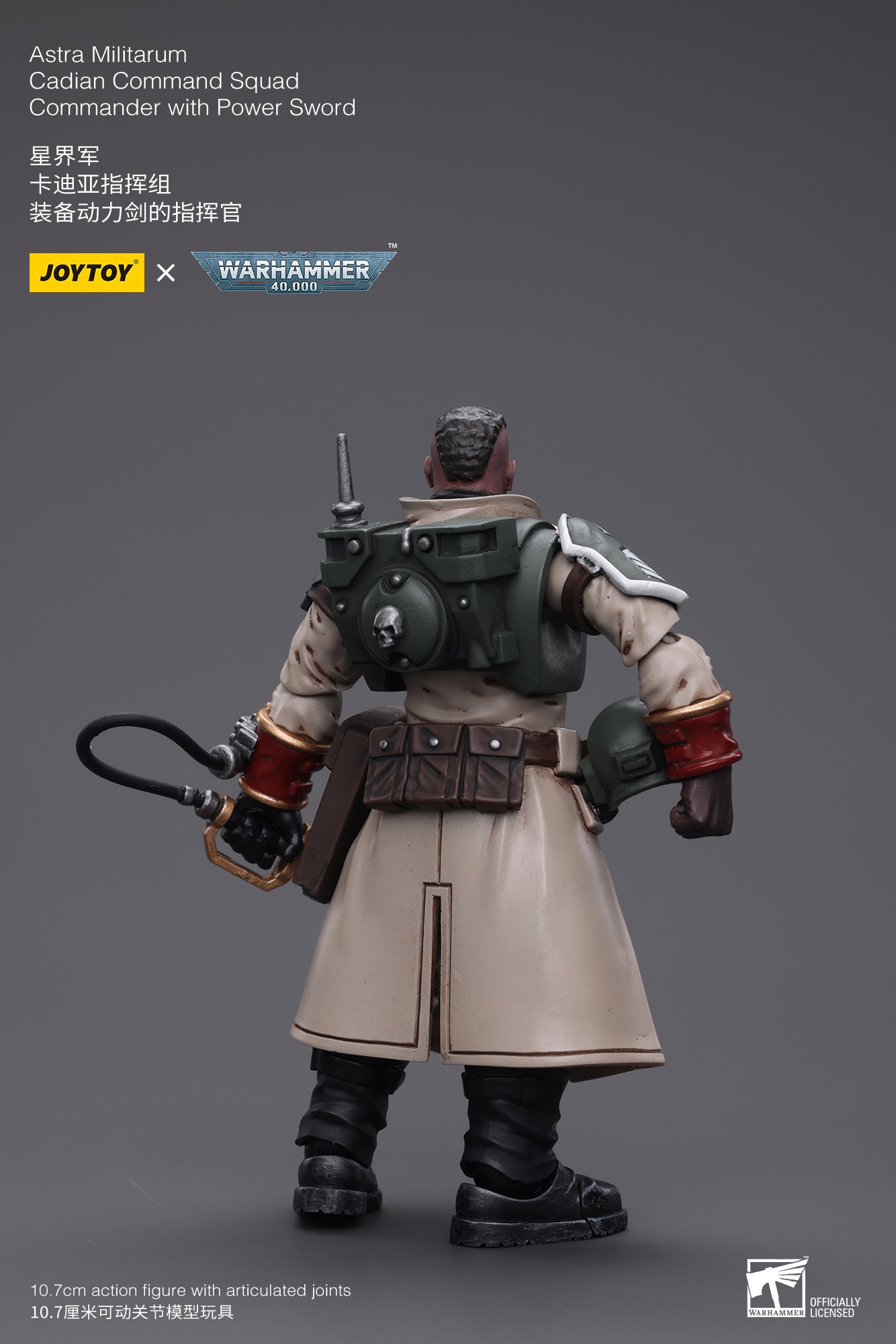 1/18 JOYTOY 3.75-inch Astra Militarum Cadian Command Squad Action Figure with Power Sword - Perfect for Warhammer 40K Collectors, Tabletop Gaming & Military Model Displays