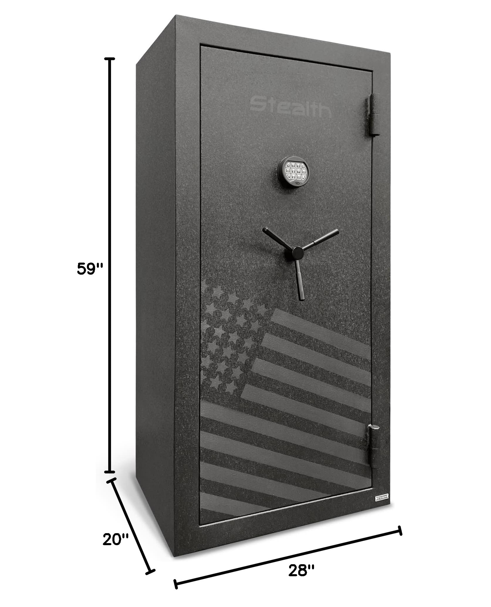 Stealth Essential EGS28 Special Edition Gun Safe - 28 Gun Capacity, 30 Minute Fire Protection, California DOJ Approved (Black) - Perfect for Home Security, Firearm Storage & Gun Safety