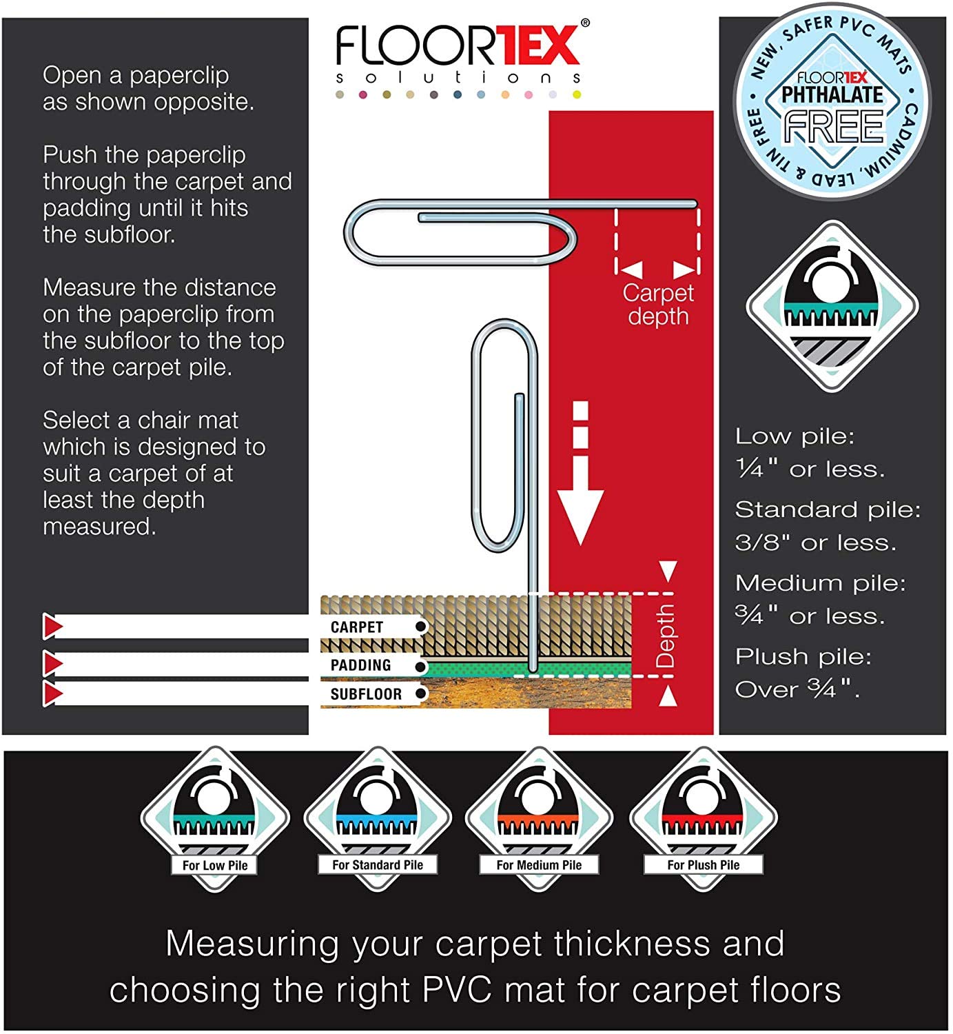 Floortex Extra Long PVC Hallway Runner Rug - 48